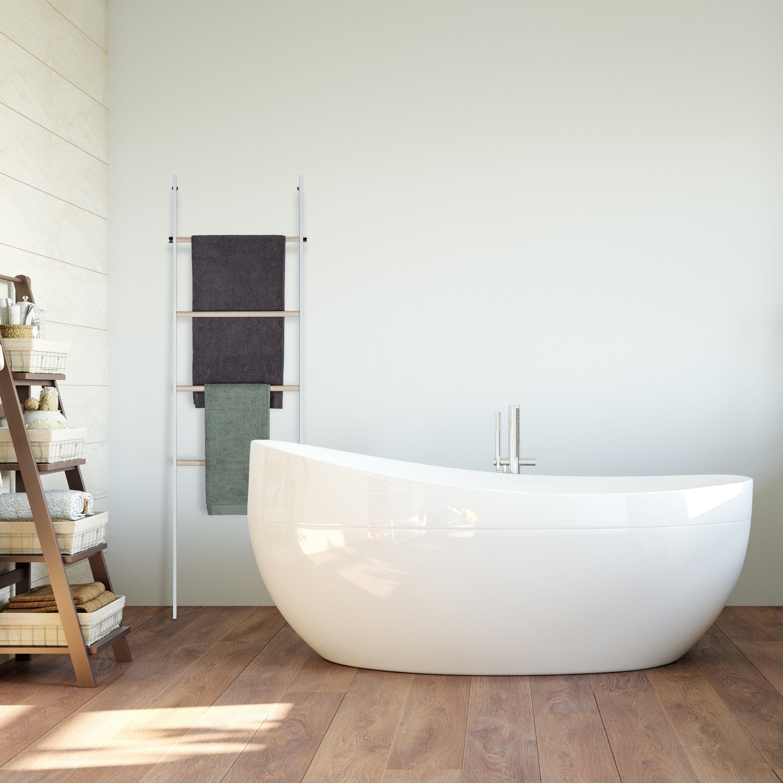 relaxdays Handtuchleiter Holz & Metall günstig online kaufen