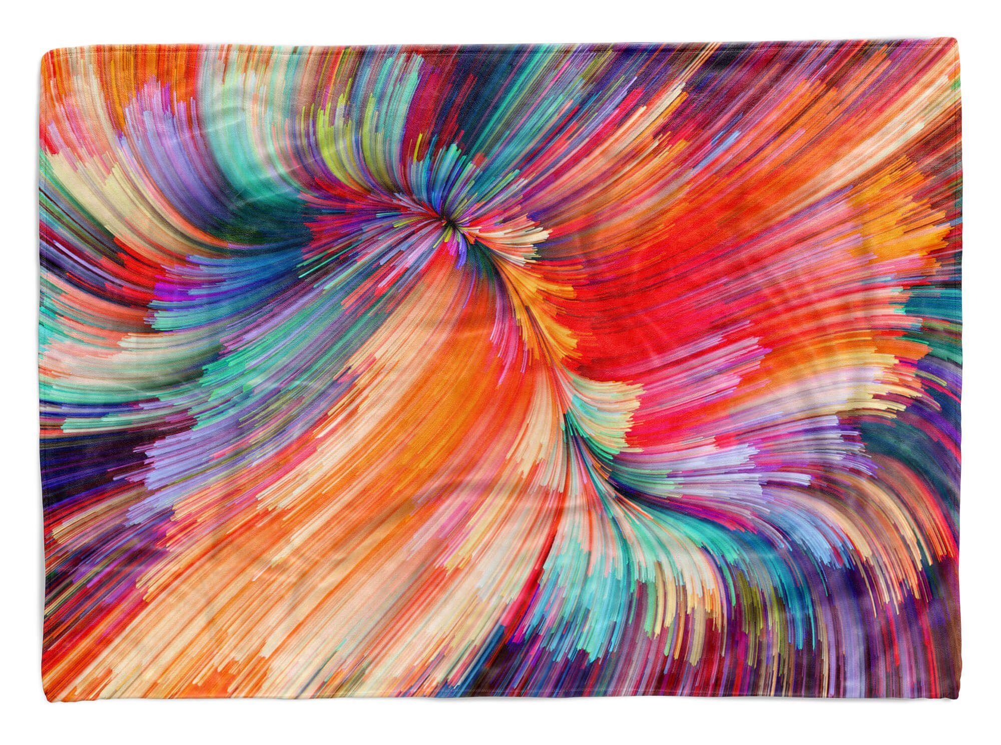 Sinus Art (1-St), Handtuch Bunt Handtücher Strandhandtuch mit Farbenfroh Abstrakt Kuscheldecke Saunatuch Baumwolle-Polyester-Mix Auf, Fotomotiv Handtuch