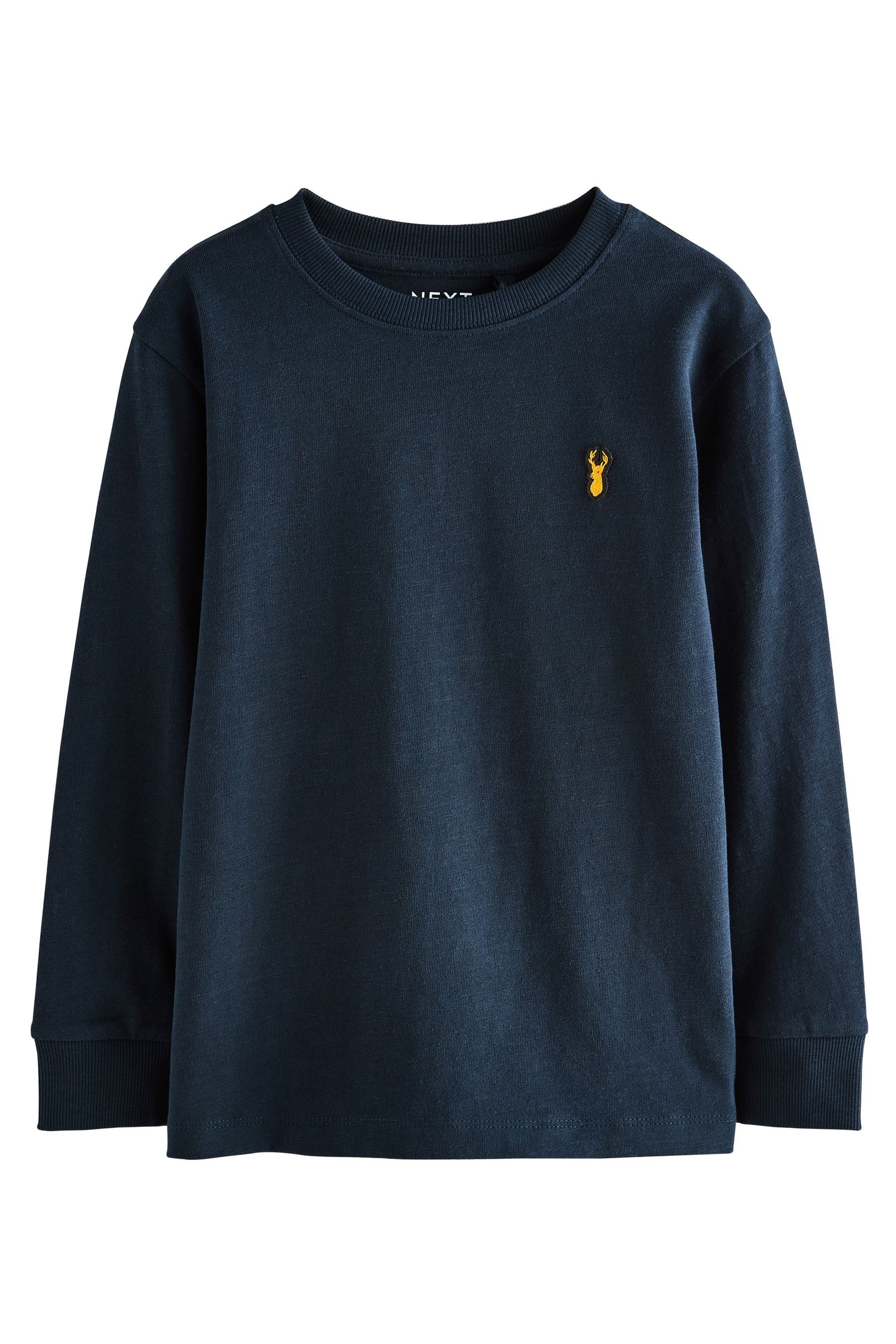 Next Langarmshirt Bequemes Langarm-T-Shirt, Hirsch (1-tlg)