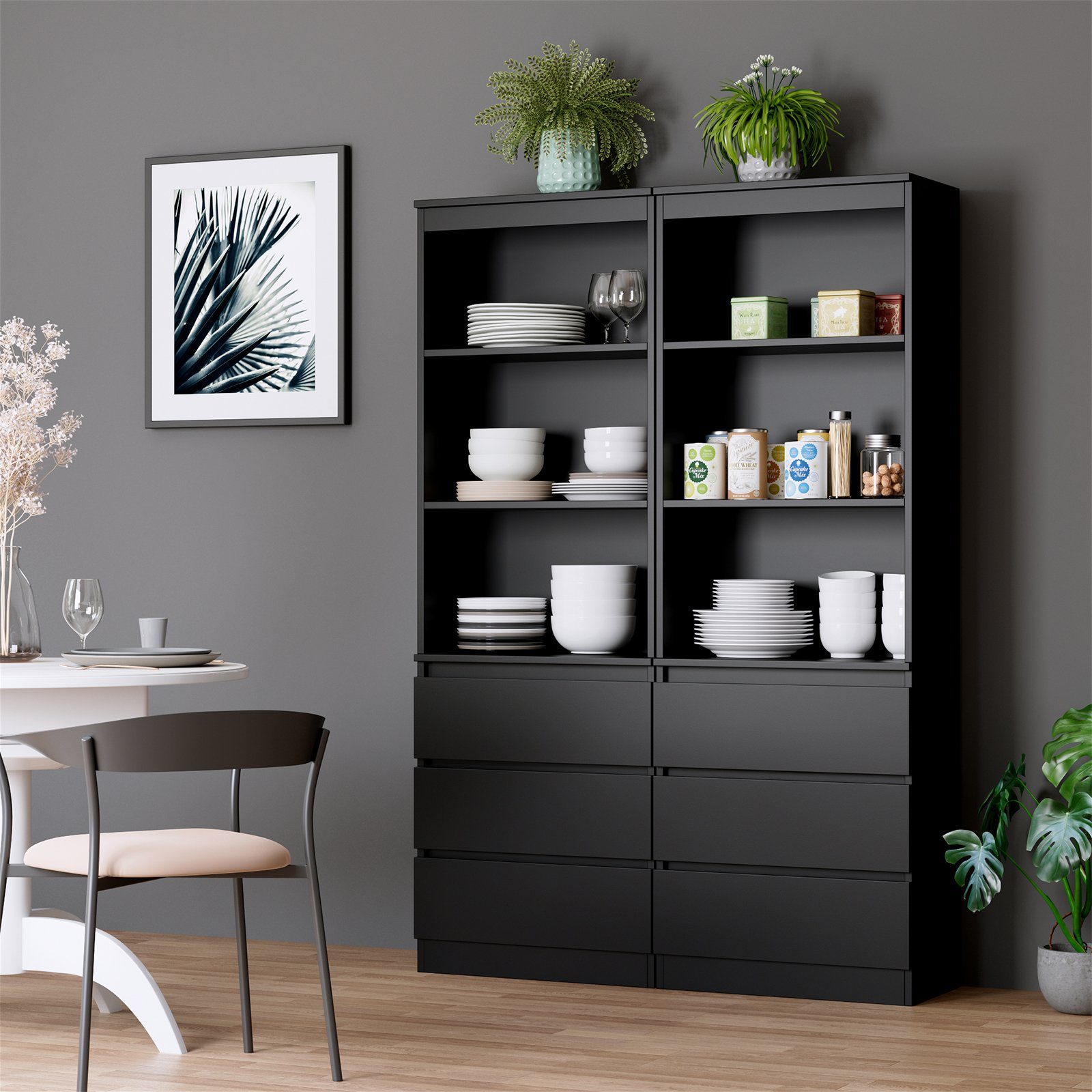Homfa Hochschrank Bücherregal Bücherschrank mit 3 günstig online kaufen