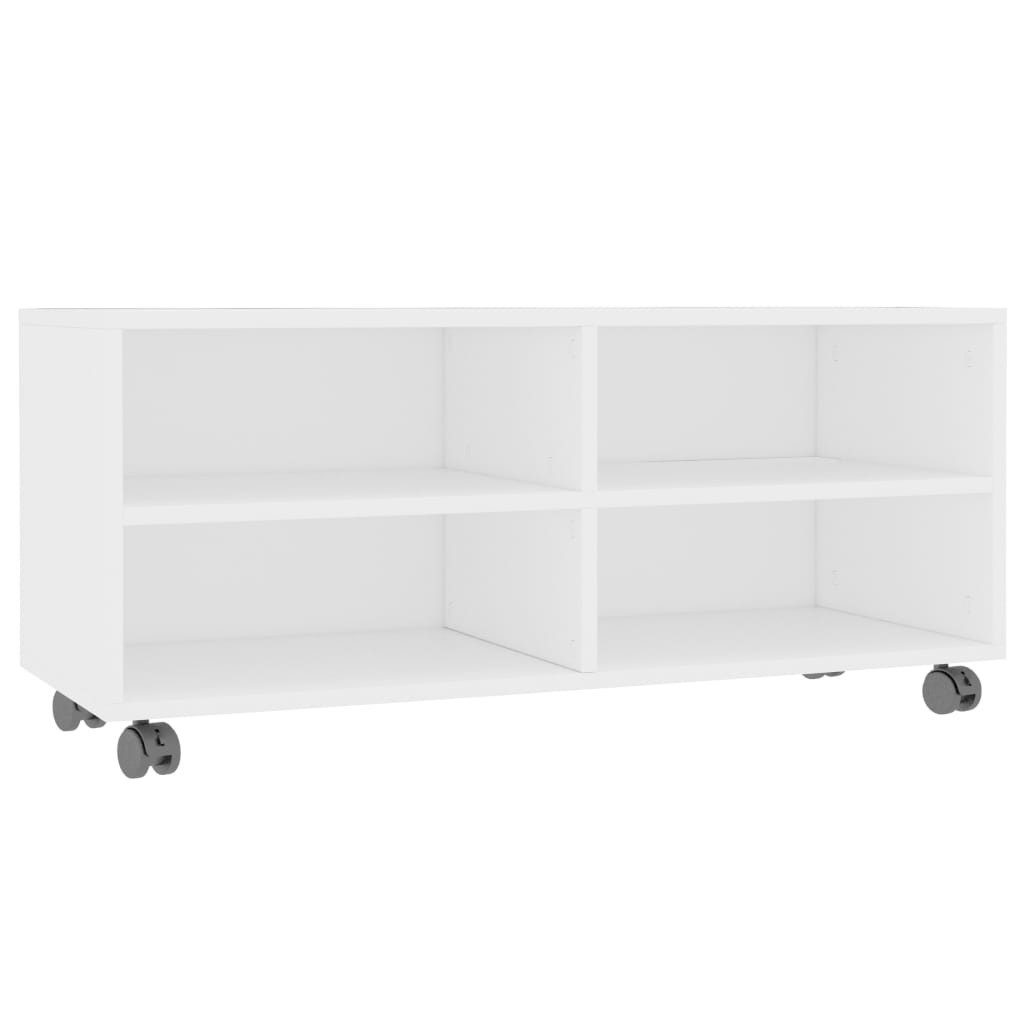 vidaXL TV-Schrank TV-Board mit Rollen Weiß 90x35x35 cm Holzwerkstoff