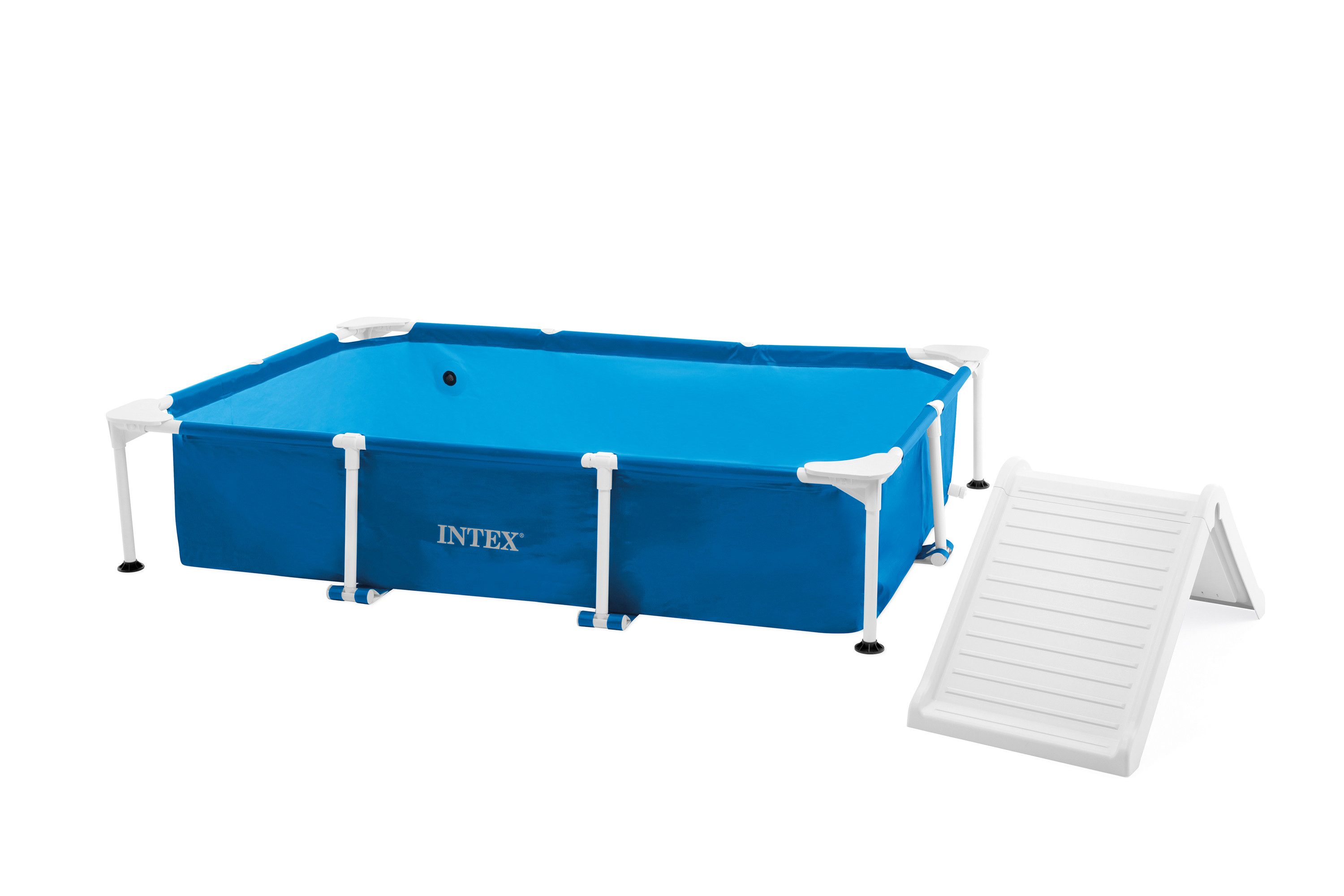 Intex Planschbecken INTEX 48404GN - Hundepool Set (229x152x45,7cm), inkl. Filterpumpe, Rampe & Abdeckung