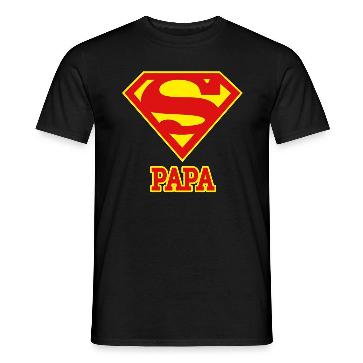 Spreadshirt T-Shirt DC Comics Superman Papa Superpapa Männer T-Shirt (1-tlg)