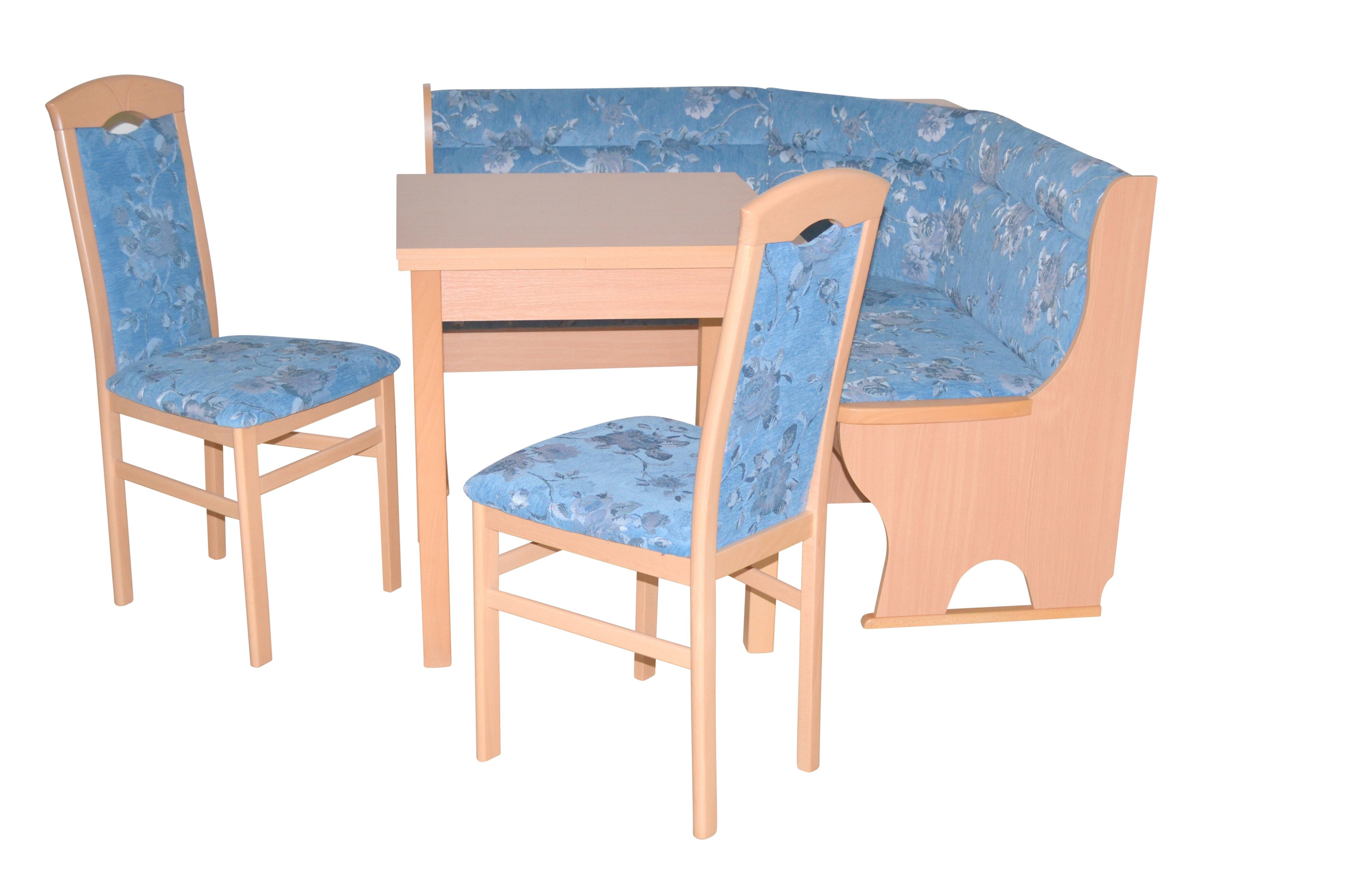moebel-direkt-online mit Sitzflächen Anja, hochwertiger Eckbankgruppe Gasdruckfeder (Spar-Set, blau 4tlg-Set),