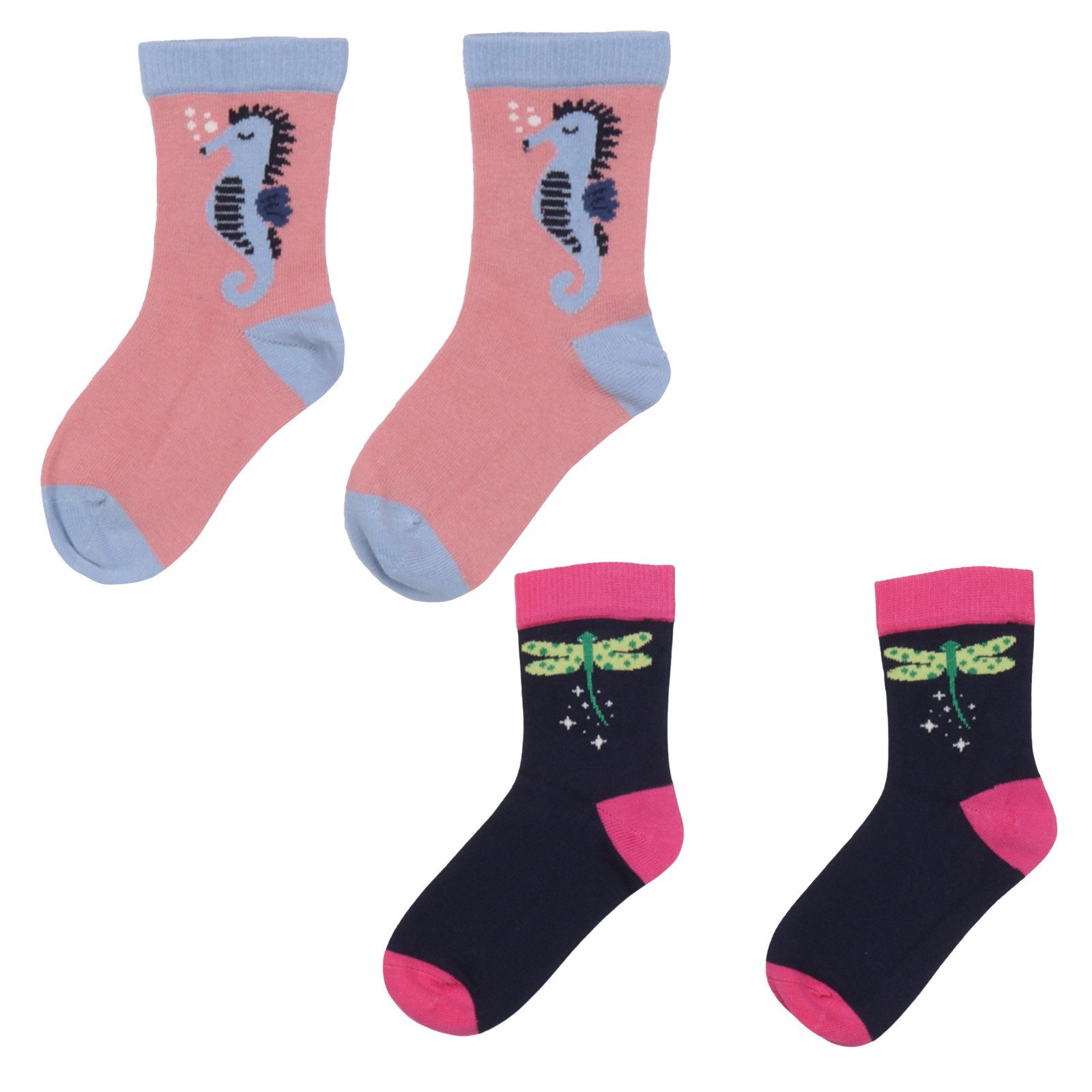 Walkiddy Laufsocken Walkiddy Doppelpack Socken Seepferdchen Libellen 31-33