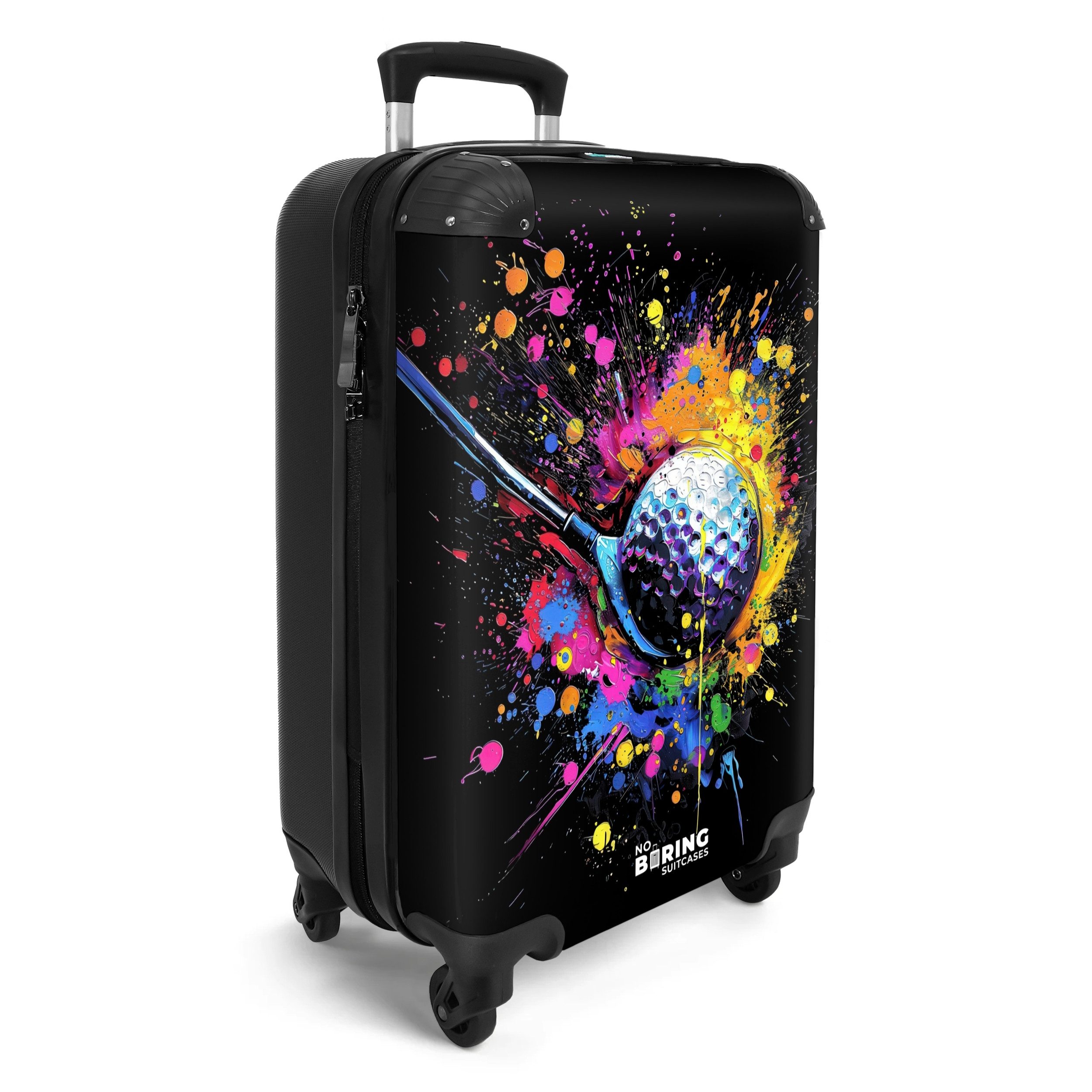 NoBoringSuitcases.com© Hartschalen-Trolley Golf mit Graffiti 55x35x20cm, günstig online kaufen
