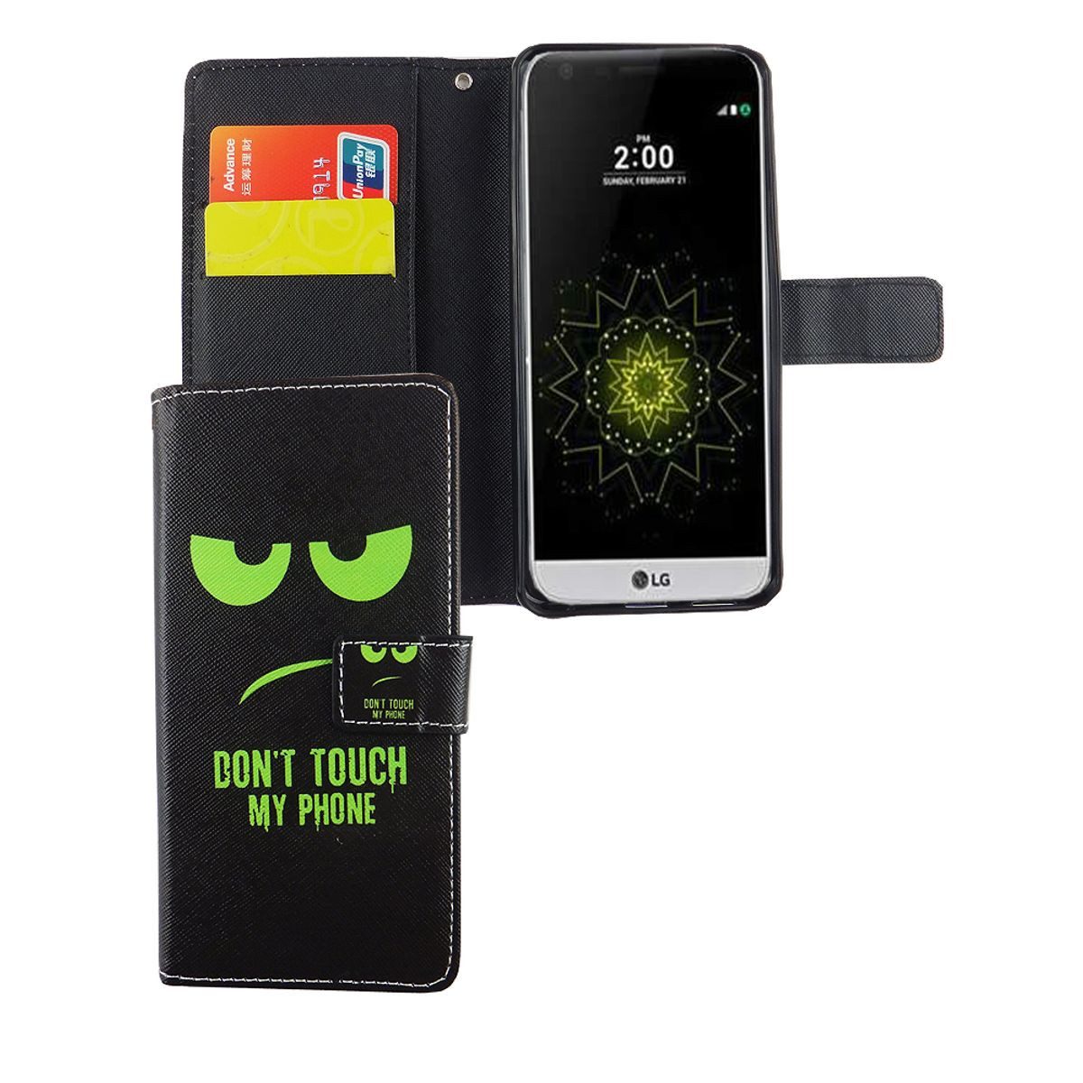 König Design Handyhülle LG G6, LG G6 Handyhülle Bookcover Schwarz