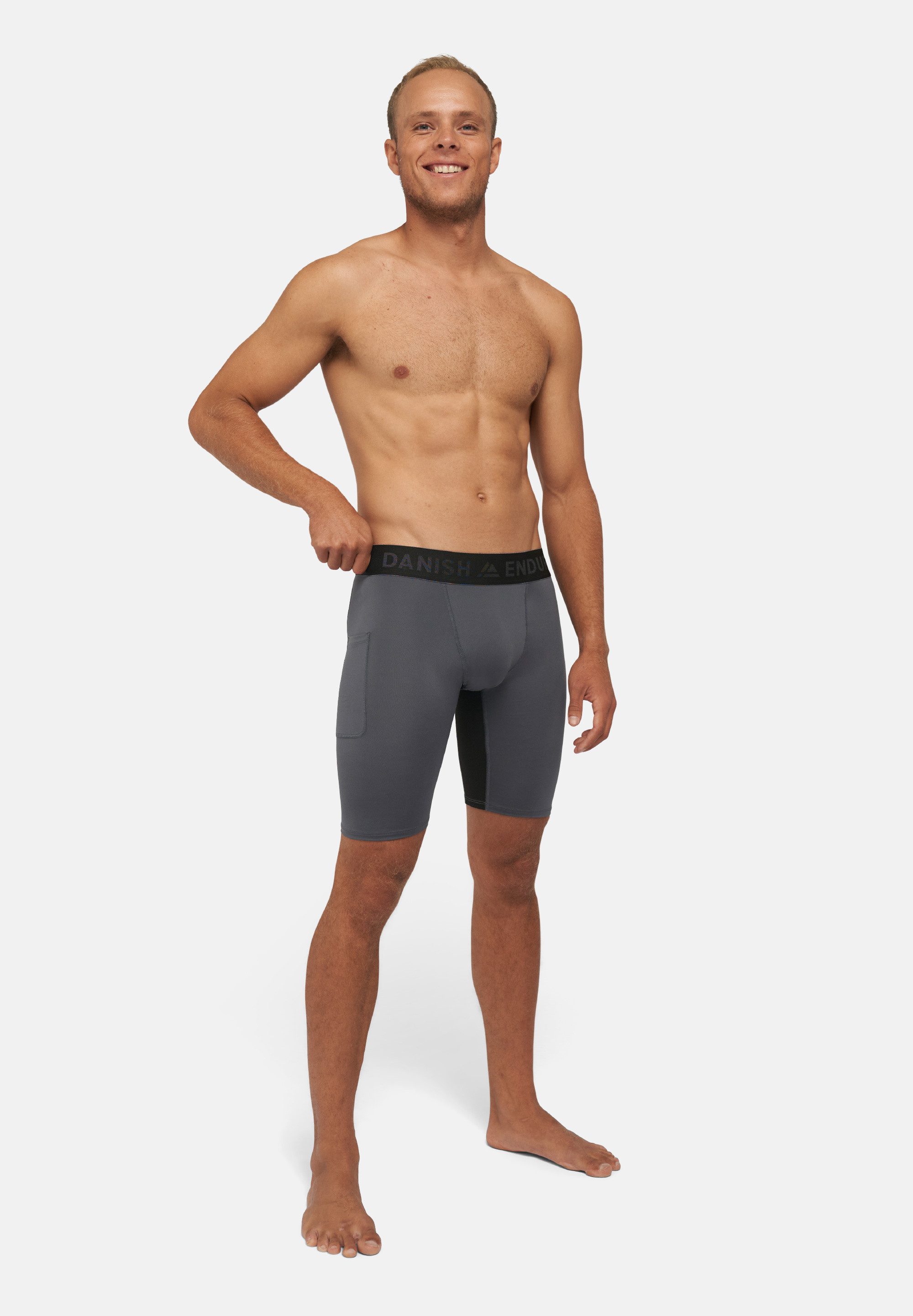DANISH ENDURANCE Shorts Compression Shorts (2er-Pack) Lange Laufhose mit Taschen, reduziert Muskelkontraktionen