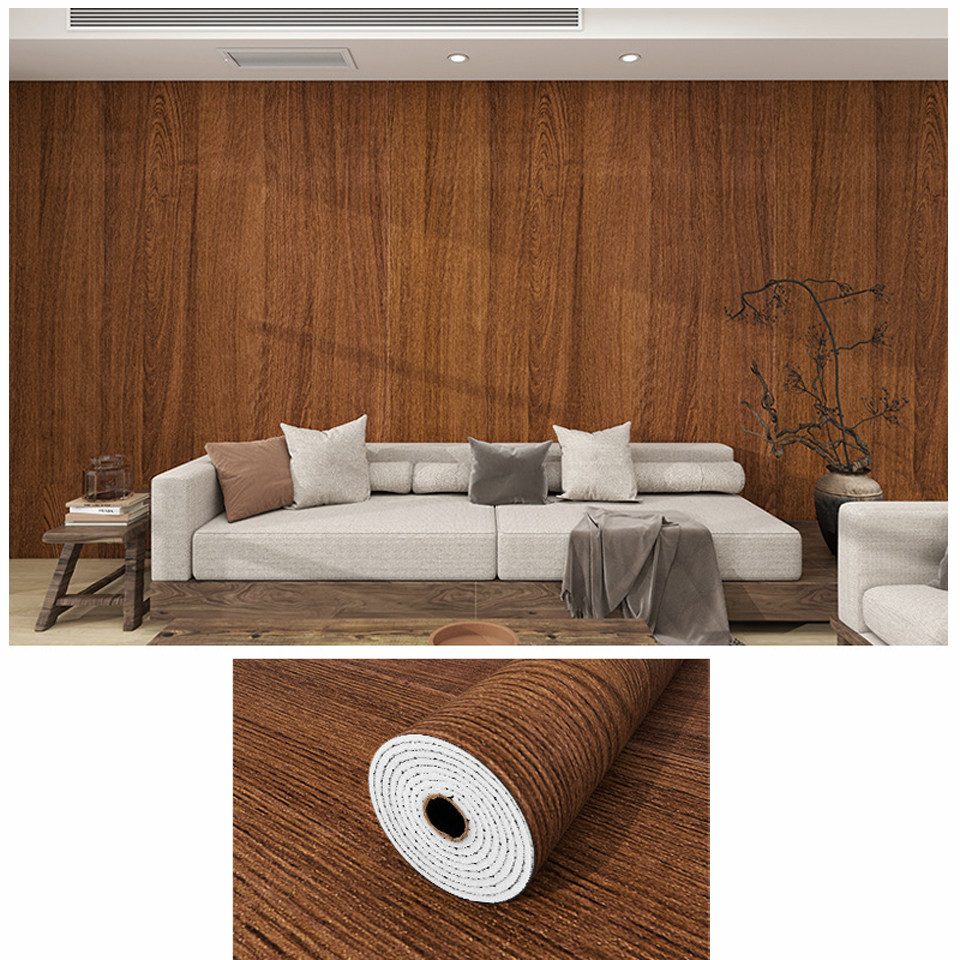 Agger Fliesenaufkleber Selbstklebende Kontaktfolie in Holzoptik für Schränke, Schubladen, und Arbeitsplatten. Dekofolie 300 x 40cm - Zuschneidbar