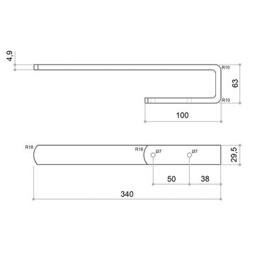 SO-TECH® Handtuchhalter Handtuchhalter PAN II 340 mm echt Edelstahl