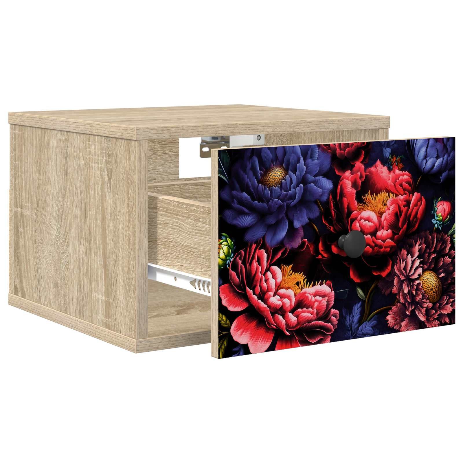 vidaXL Nachttisch Wandmontiertes Nachttischchen KIEL Sonoma-Eiche 36 x 33 x 25 cm (1-St)