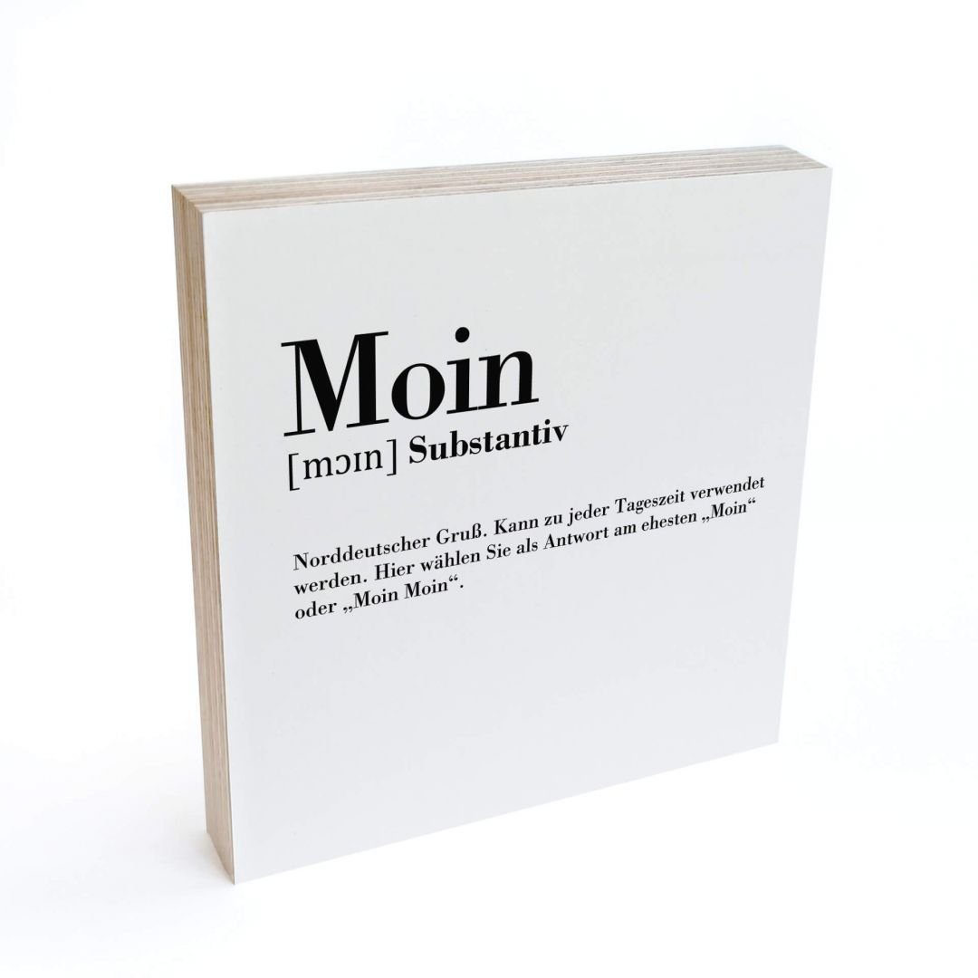 K&L Wall Art Holzbild Tischdeko Moin Holzbild Schriftzug Buchstaben Deko Küche, Fensterbank Schild modern, Wohnzimmer Holzschilder zum Aufstellen, natürliche Boho Deko