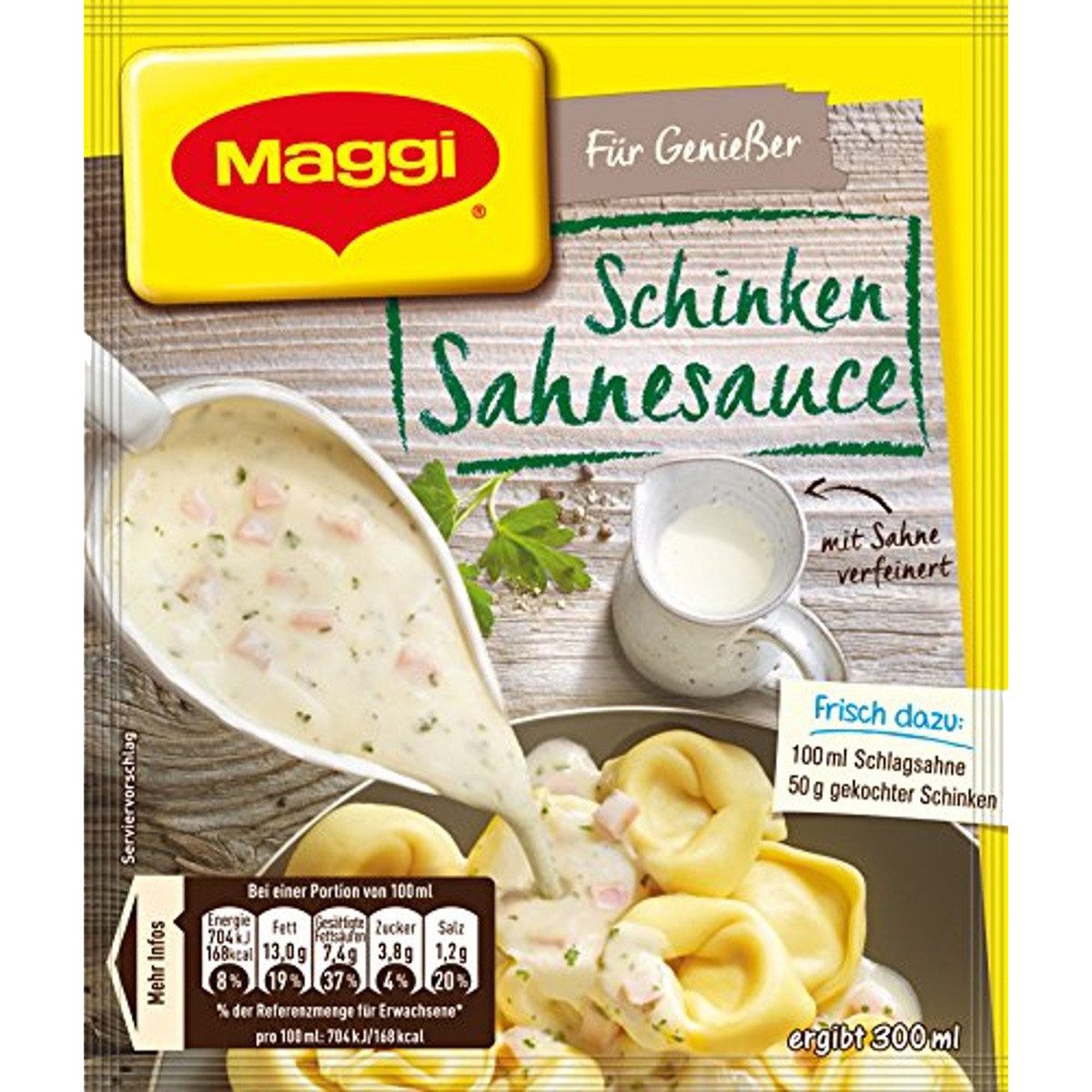 MAGGI Saucen, Maggi Für Genießer Schinken Sahnesauce würzig und besonders cremig 35g