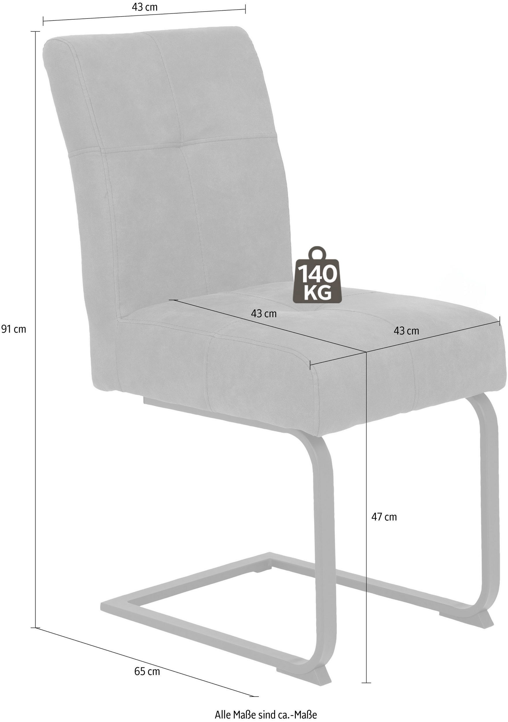 HELA Esszimmerstuhl Luise S Schwingstuhl, Freischwinger, TOPSELLER! 2er-Set (Set, 2 St), Sitz mit Federkern, Extra dicke Polsterung, Küchenstuhl, OTTOs Choice