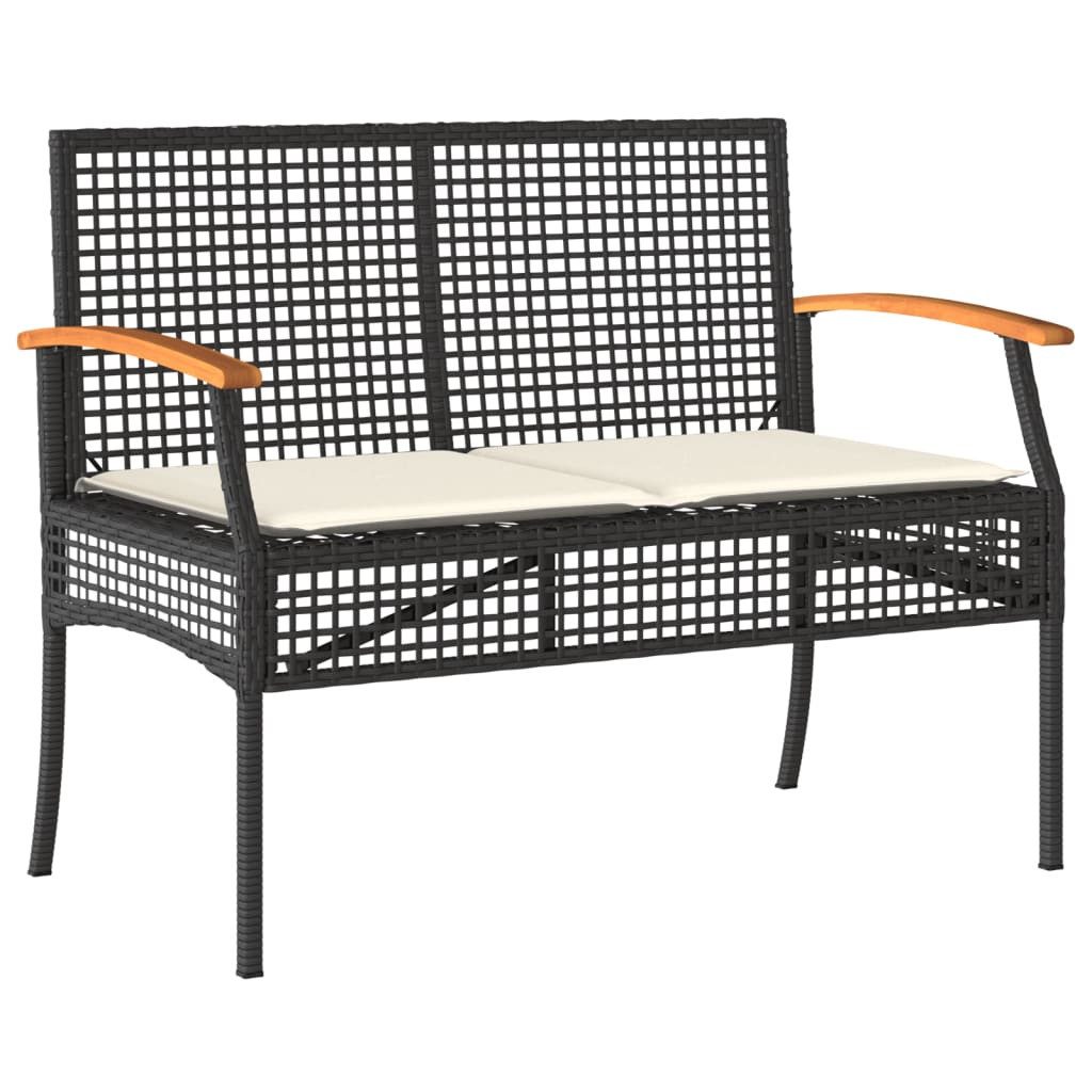 vidaXL Gartenbank Gartenbank mit Kissen Schwarz günstig online kaufen