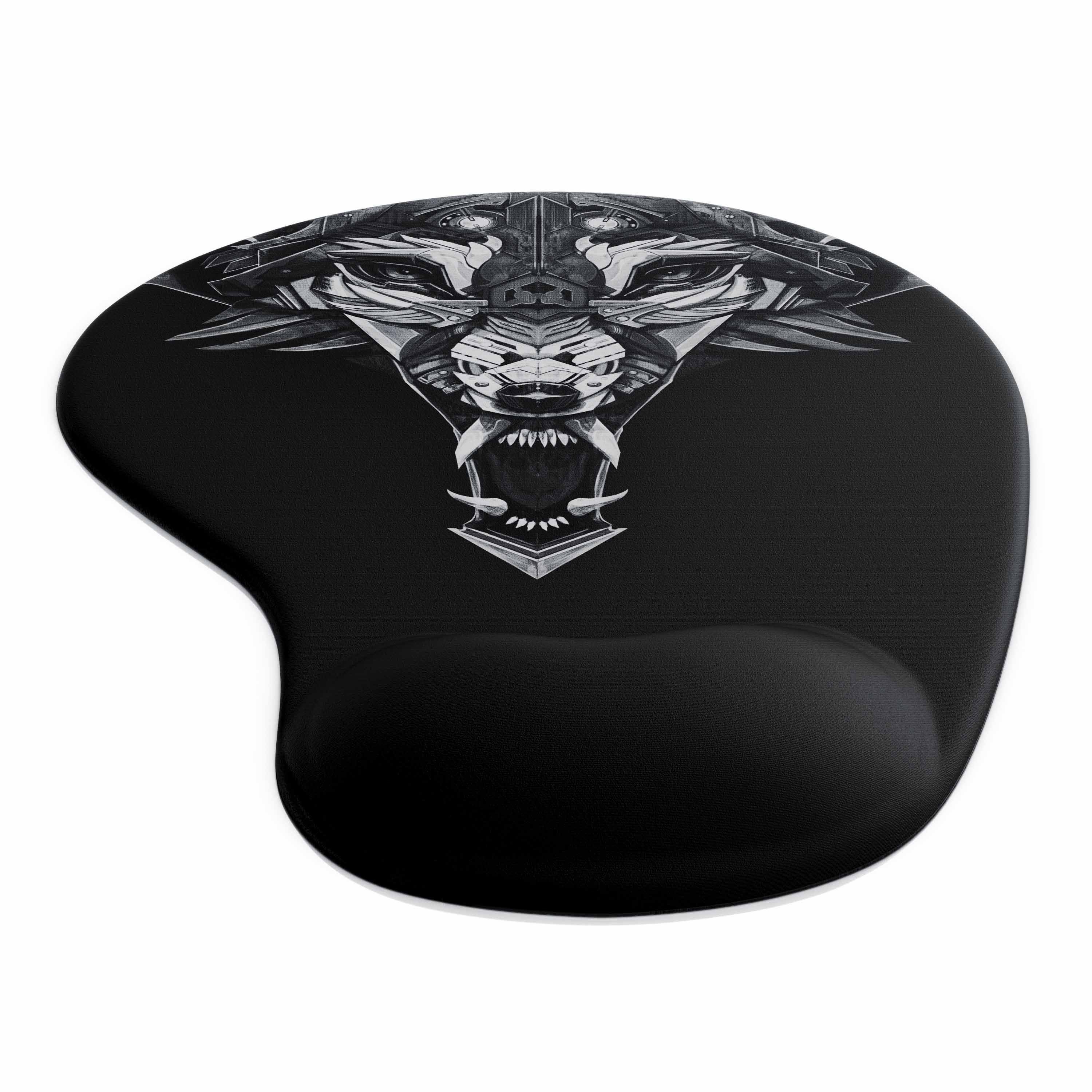 Titanwolf Gaming Mauspad Office Gel Mousepad mit ergonomischer Handgelenkauflage, Handballenauflage, Gelpolster ergonomisch, abwaschbar, schwarz