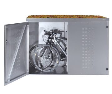 reinkedesign Fahrradbox Fahrradgarage Typ-FW, für 3 Fahrräder, Pflanzenwanne, Edelstahl