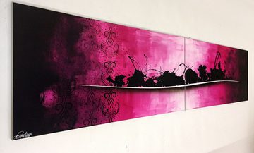 WandbilderXXL XXL-Wandbild Raspberry 240 x 60 cm, Abstraktes Gemälde, handgemaltes Unikat