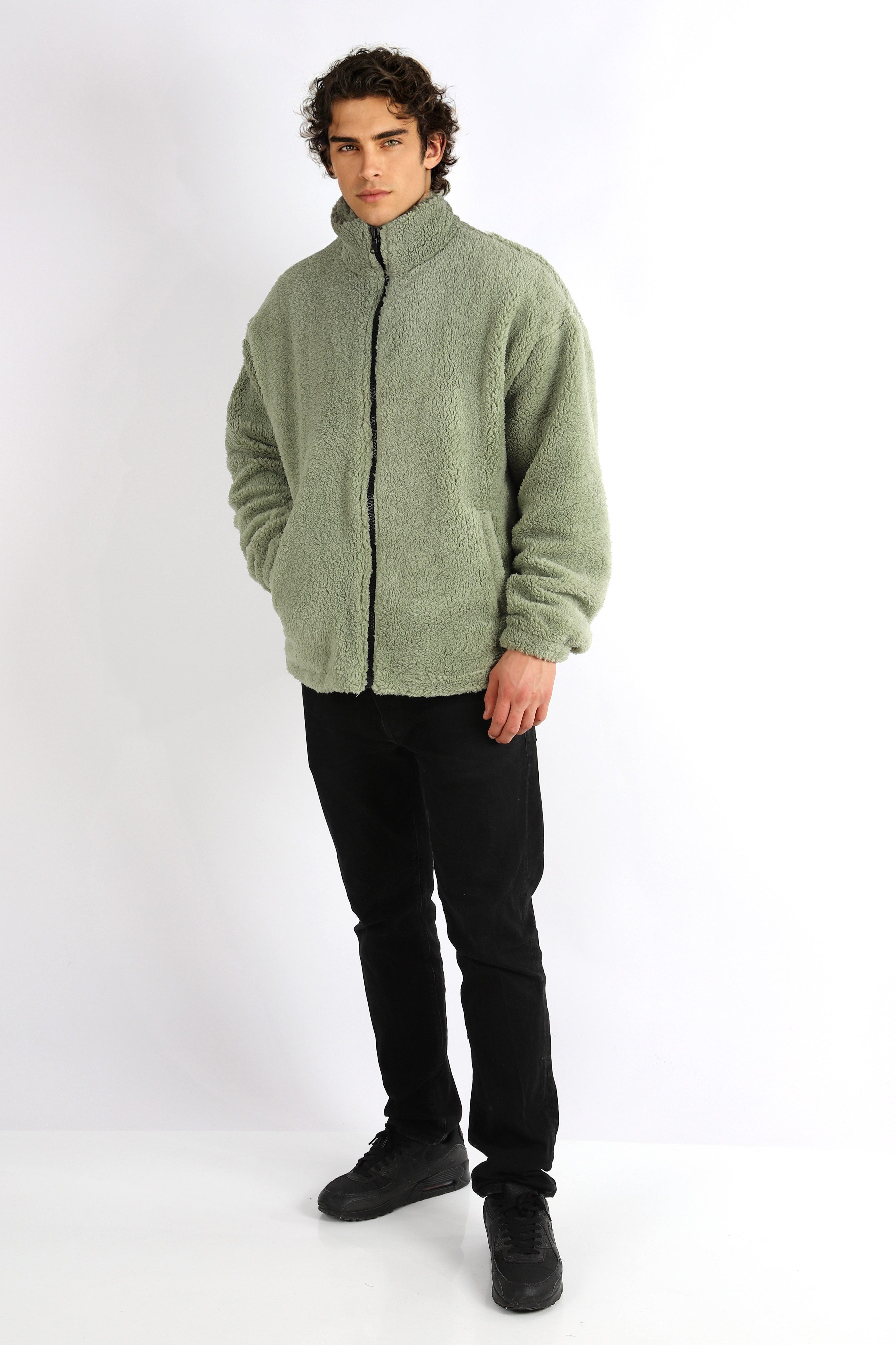 Megaman Jeans Hoodie Herren Plüsch-Sweatshirt Sweatshirt Pullover mit Zippe günstig online kaufen