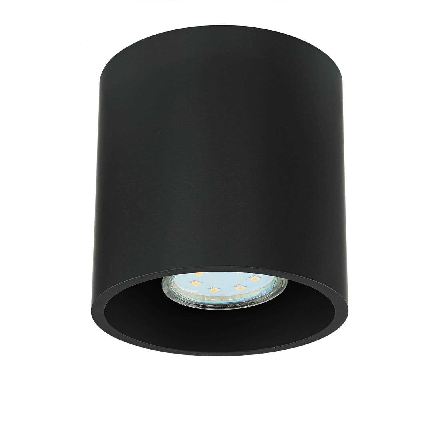 Deckenleuchte ohne Schwarz GU10 Aluminium RODA, Deckenlampe Modern Licht-Erlebnisse Flur Beleuchtung Leuchtmittel,