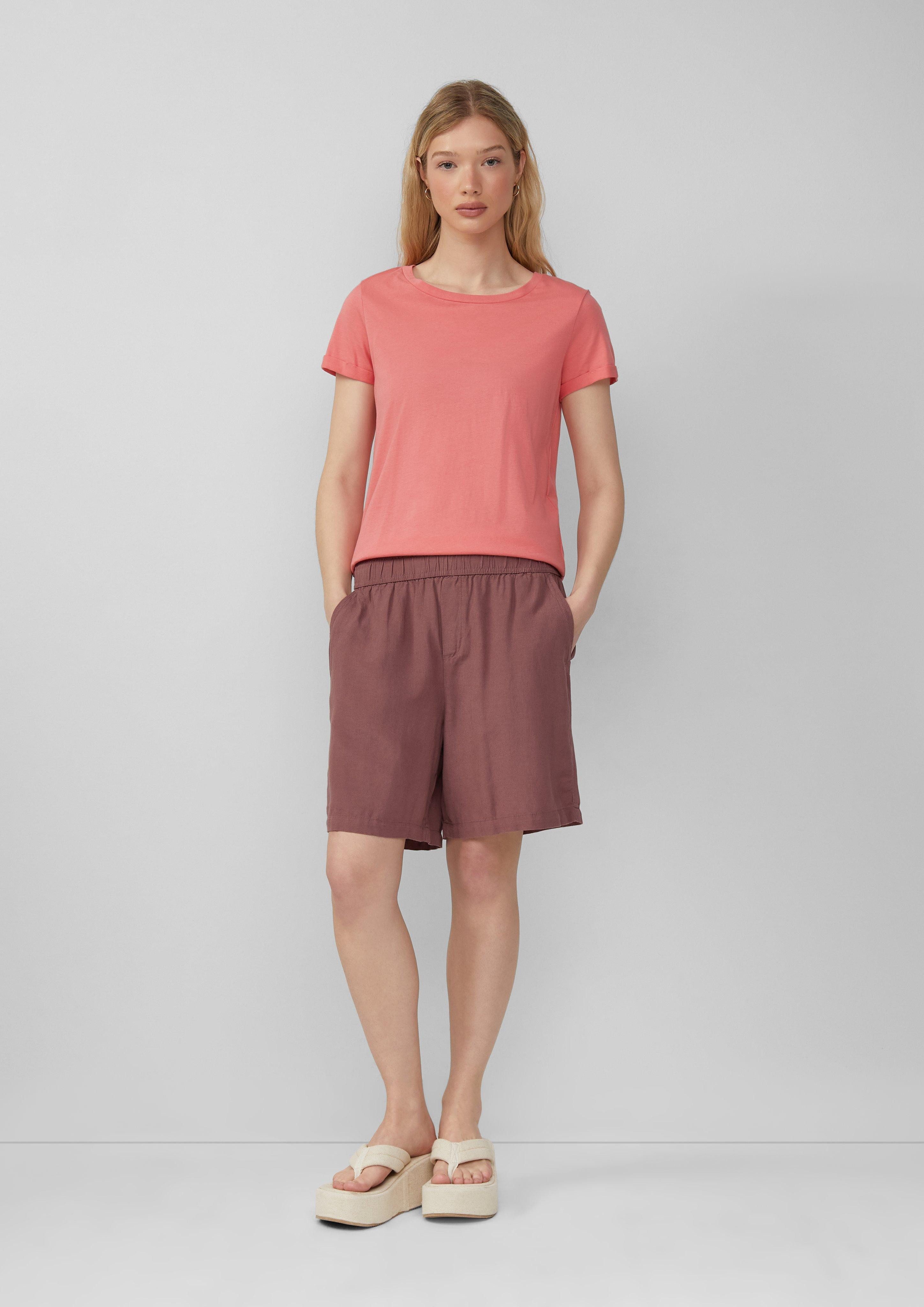 QS Shorts Leinenmix-Shorts mit Elastikbund günstig online kaufen