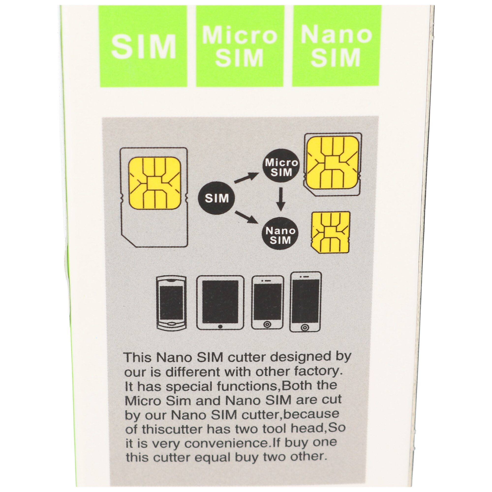 AccuCell Stanzer für SIM-Karten auf Micro-SIM, Nano-SIM inkl. Adapter Smartphone-Adapter
