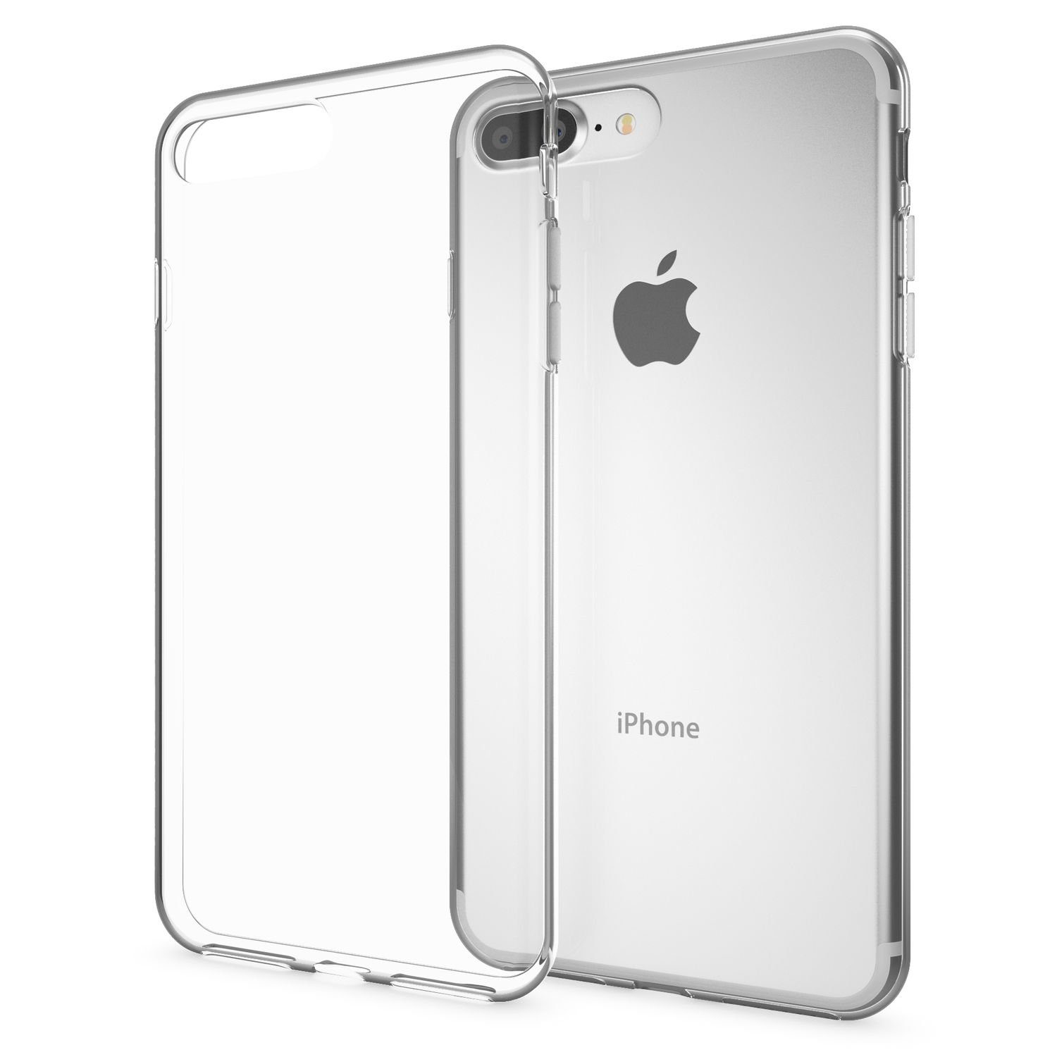 Nalia Smartphone-Hülle Apple iPhone 7 Plus Apple iPhone 8 Plus, Klare  Silikon Hülle / Extrem Transparent / Vergilbungsfrei / Stoßfest / Kratzfest  / Durchsichtige Dünne Schutzhülle / Clear Phone Case / Soft