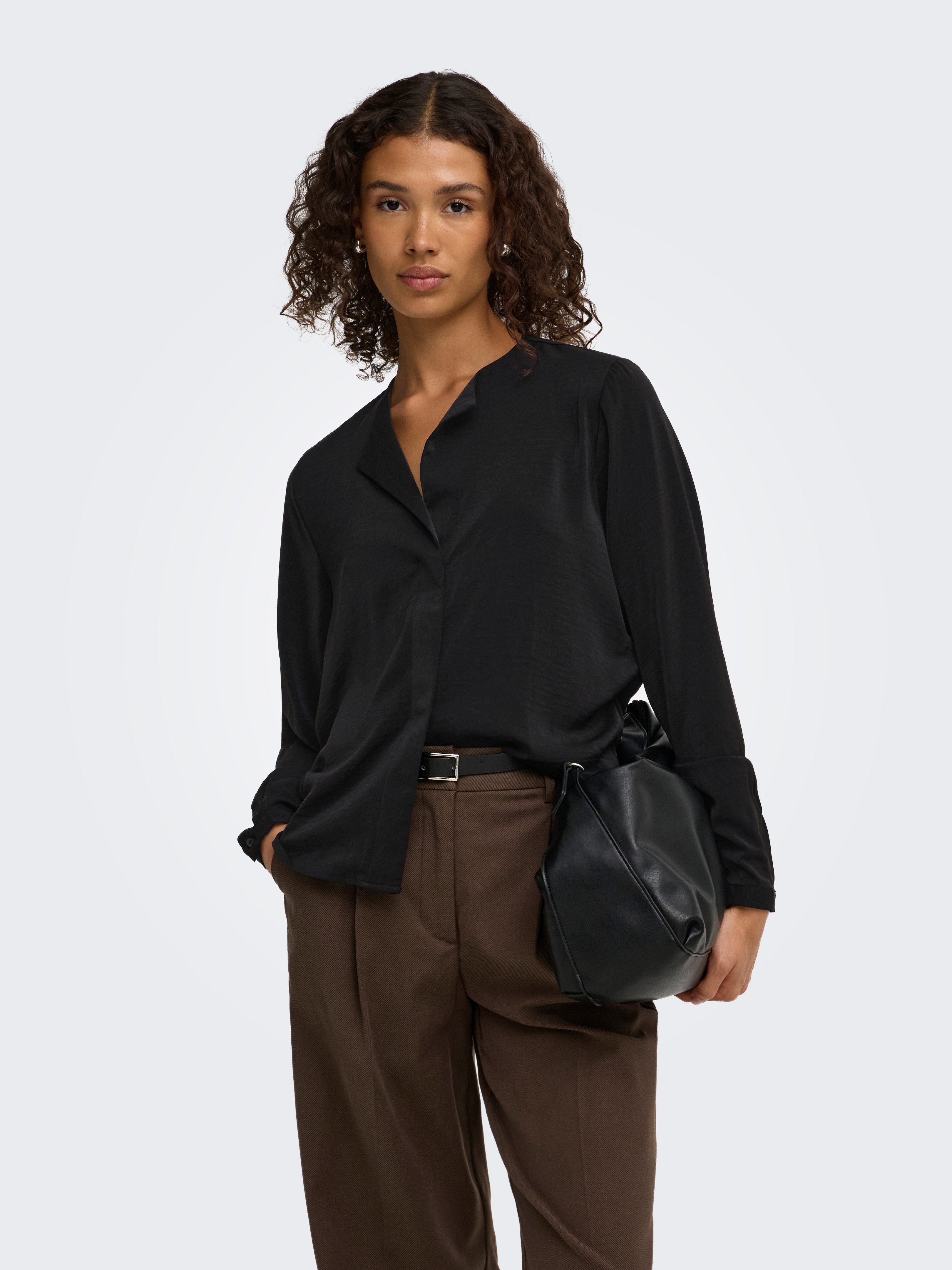 JDY Schlupfbluse JDYAYA L/S COLLAR SHIRT WVN NOOS Polyester