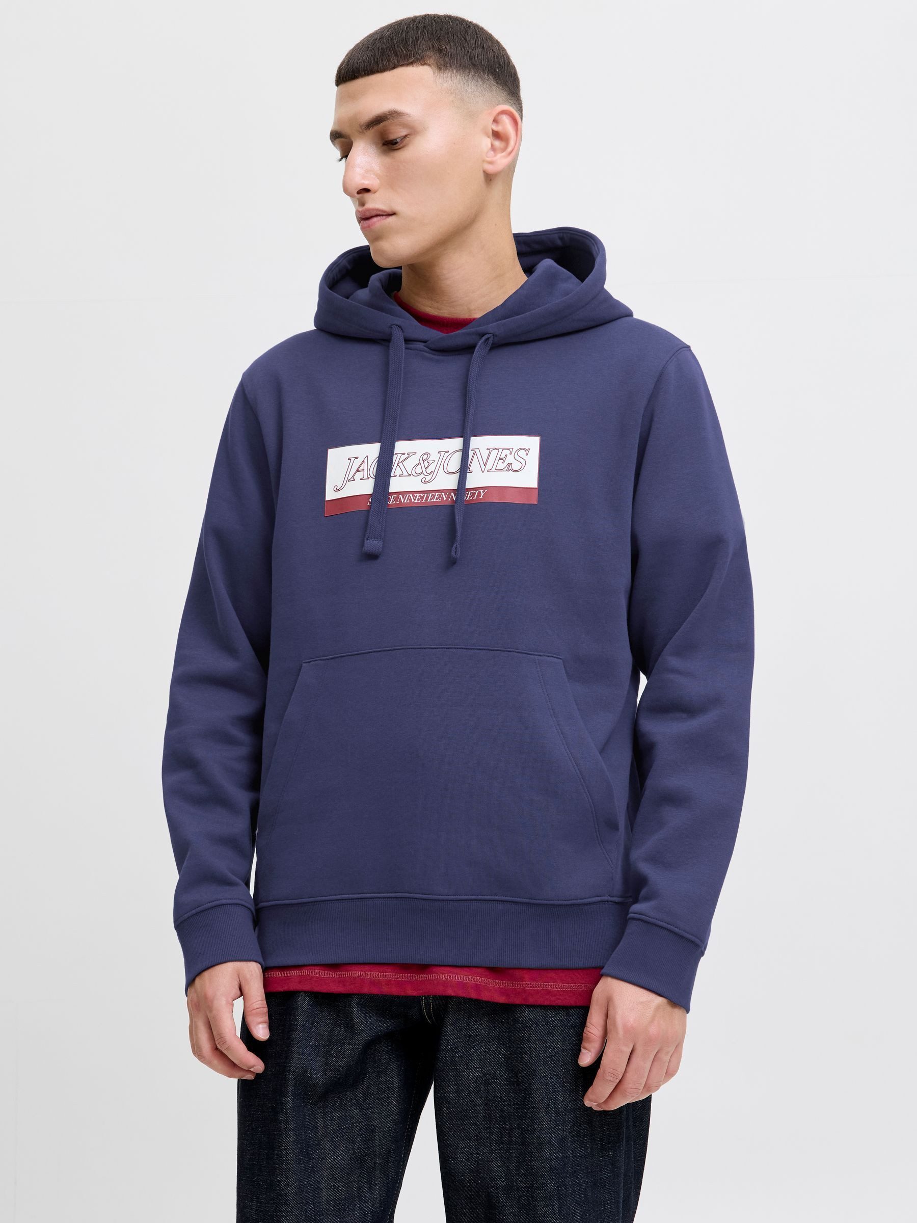 Jack & Jones Kapuzensweatshirt JORINWOOD BLOCK BRANDING SWEAT HOOD günstig online kaufen