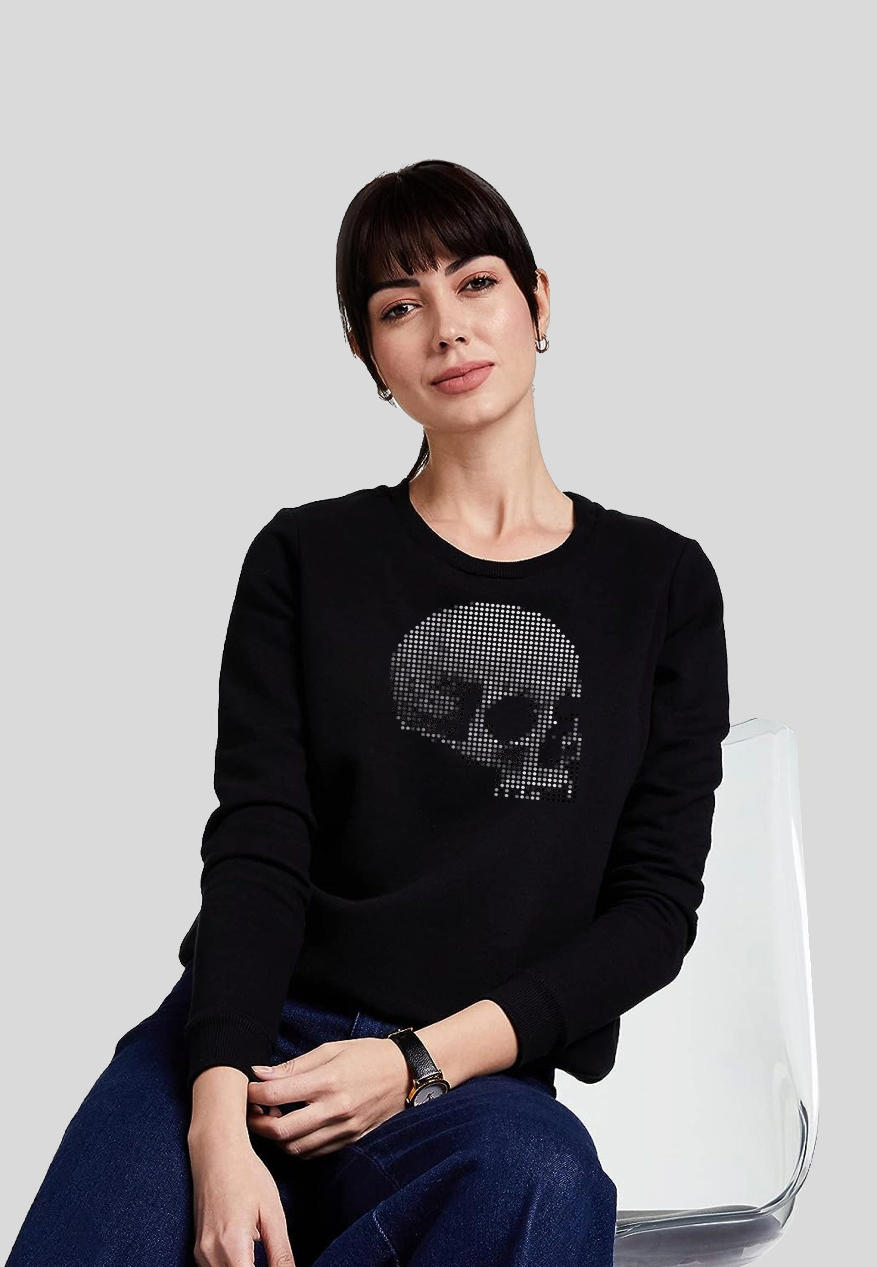 mamino Fashion Sweatshirt Dotted Skull