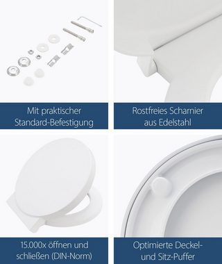 SANITOP WINGENROTH WC-Sitz Standard, Duroplast, Antibakteriell, Absenkautomatik, überlappend, rund, 566322