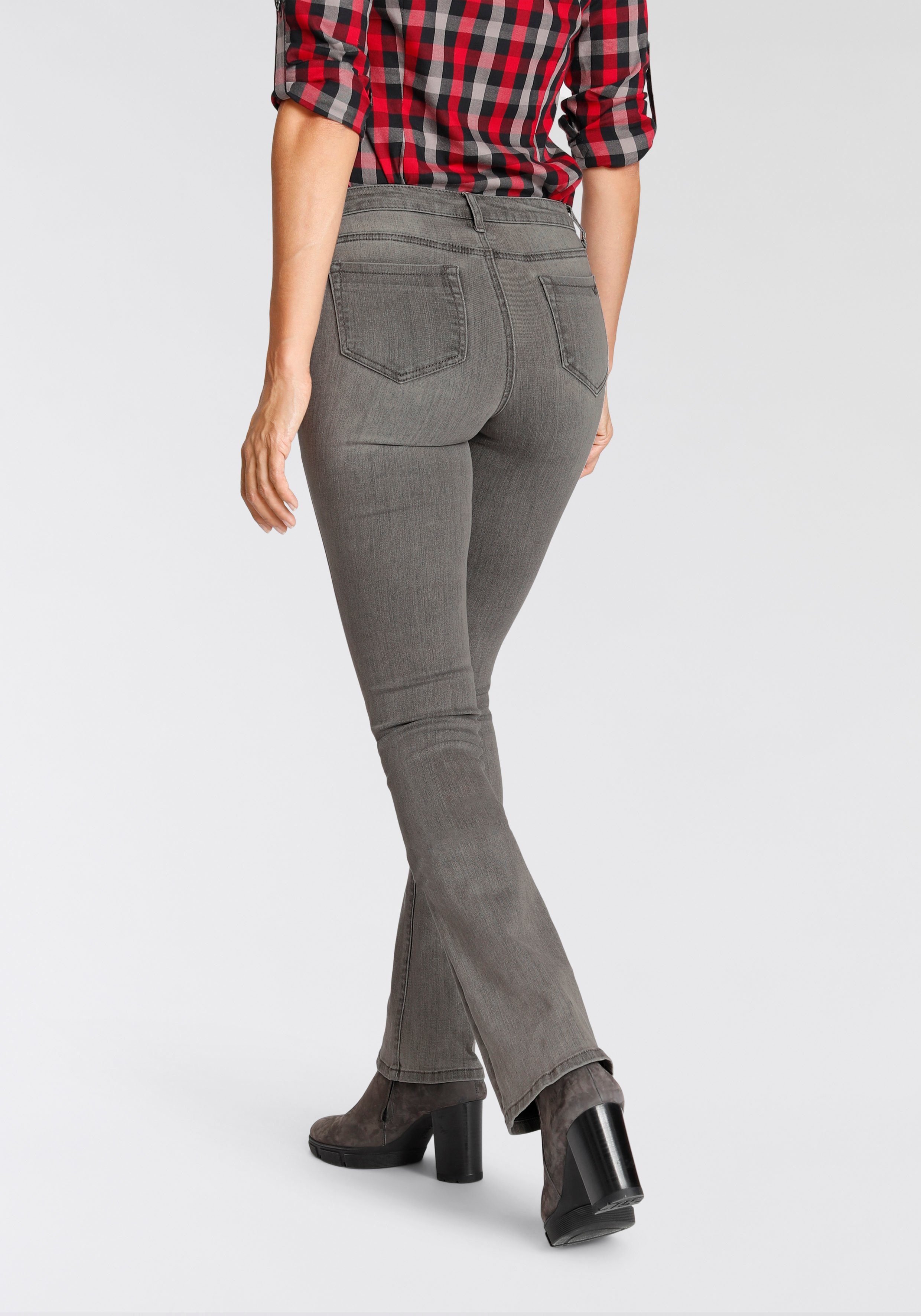 Arizona Bootcut-Jeans grey-used Mid-Waist Ultra-Stretch