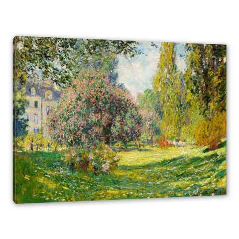 Pixxprint Leinwandbild Claude Monet - Landschaft am Park Monceau, Claude Monet - Landschaft am Park Monceau (1 St), Leinwandbild fertig bespannt, inkl. Zackenaufhänger