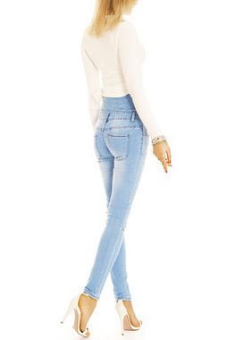 be styled High-waist-Jeans High Waist Röhrenjeans mit langer Knopfleiste - Damen Jeans - j35p 5-Pocket-Style, mit Stretch-Anteil, High Waist