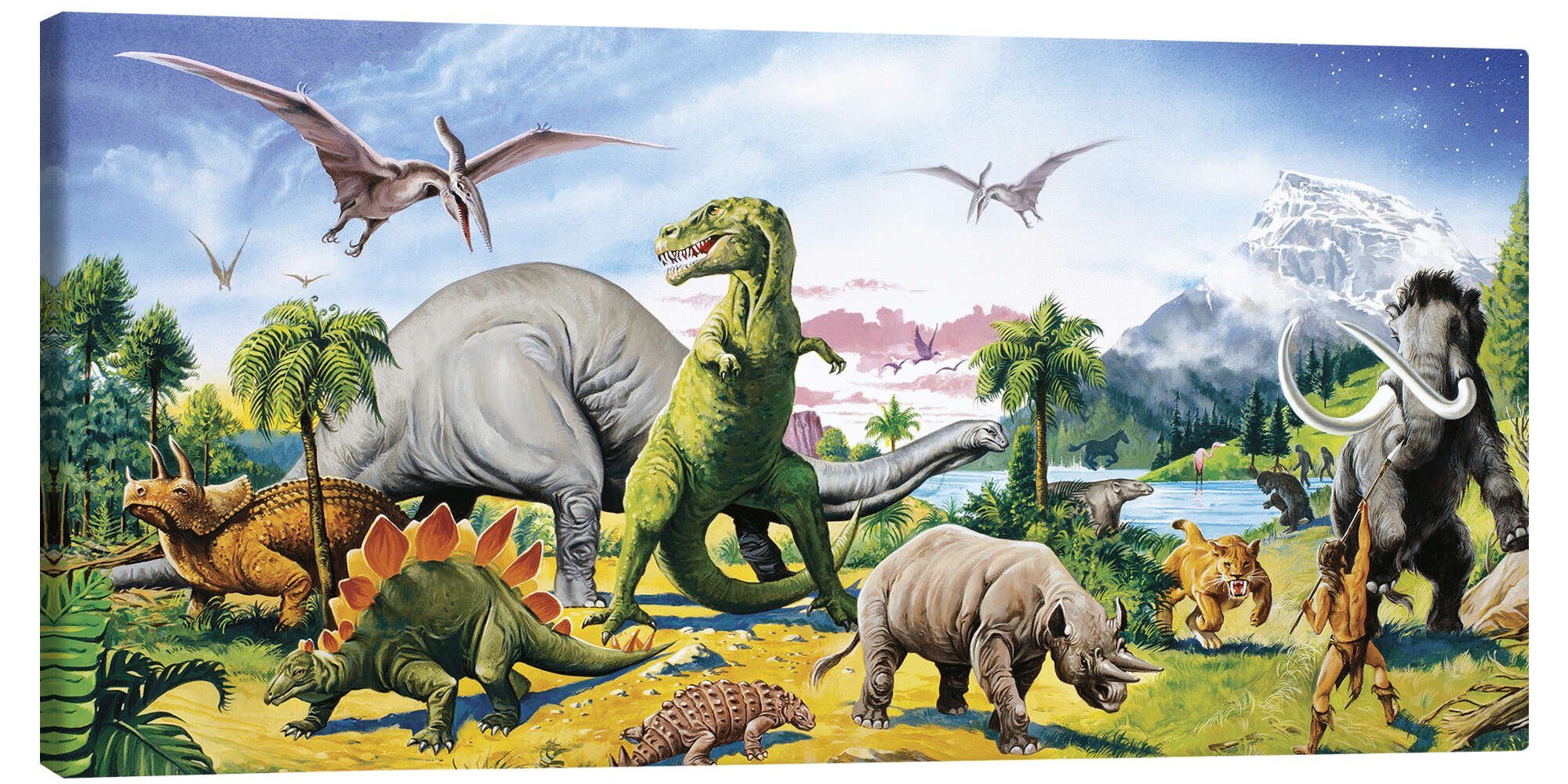 Posterlounge Leinwandbild Paul Simmons, Land der Dinosaurier, Kinderzimmer Digitale Kunst