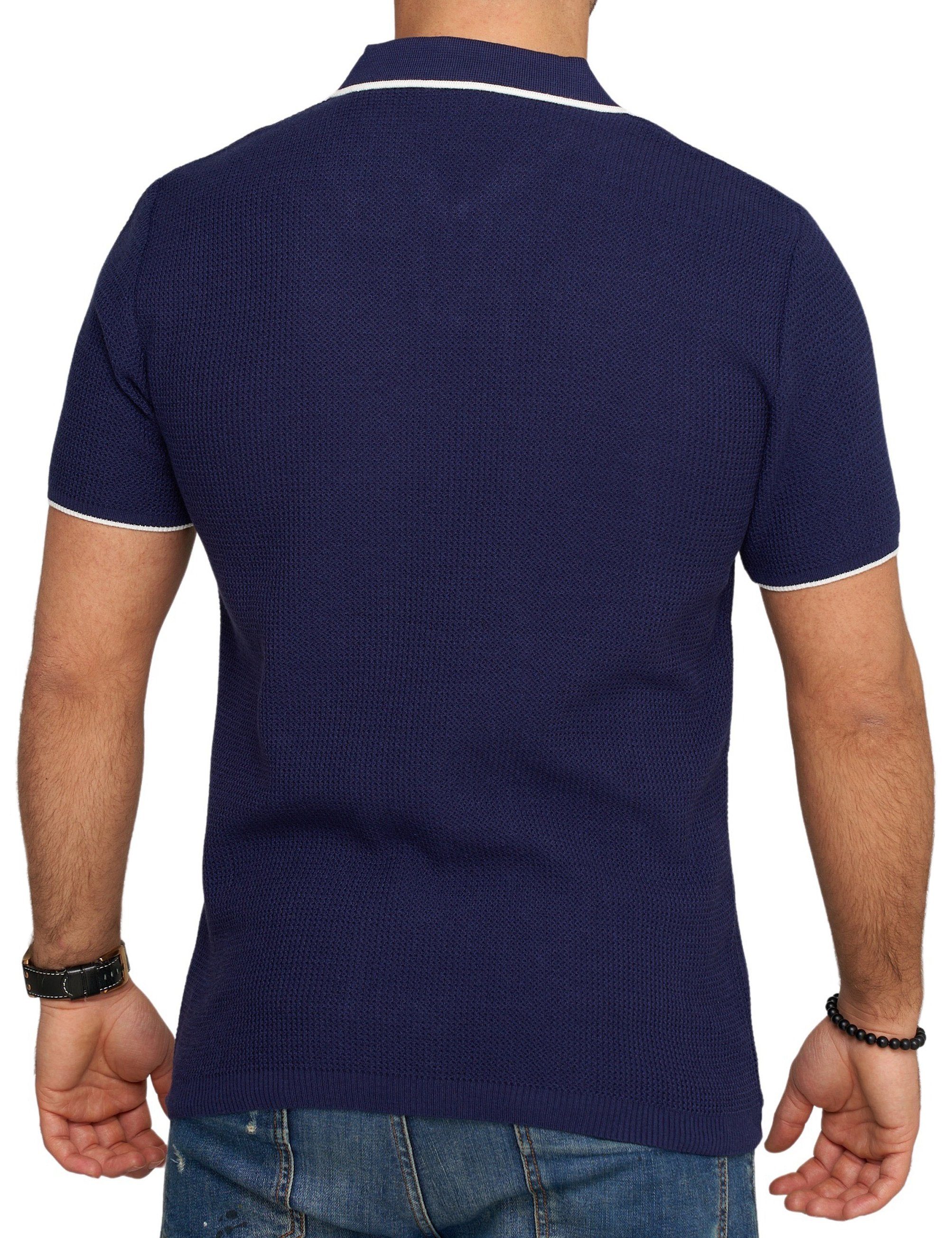 Poloshirt Navy Polo Strick CARISMA Kurzarm T-Shirt CRCANOAS