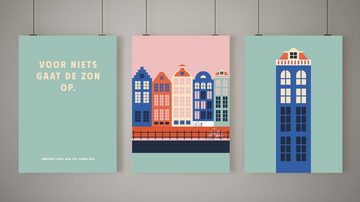 MOTIVISSO Poster Haus Blau/Mint - Dreamy Dutch Collection