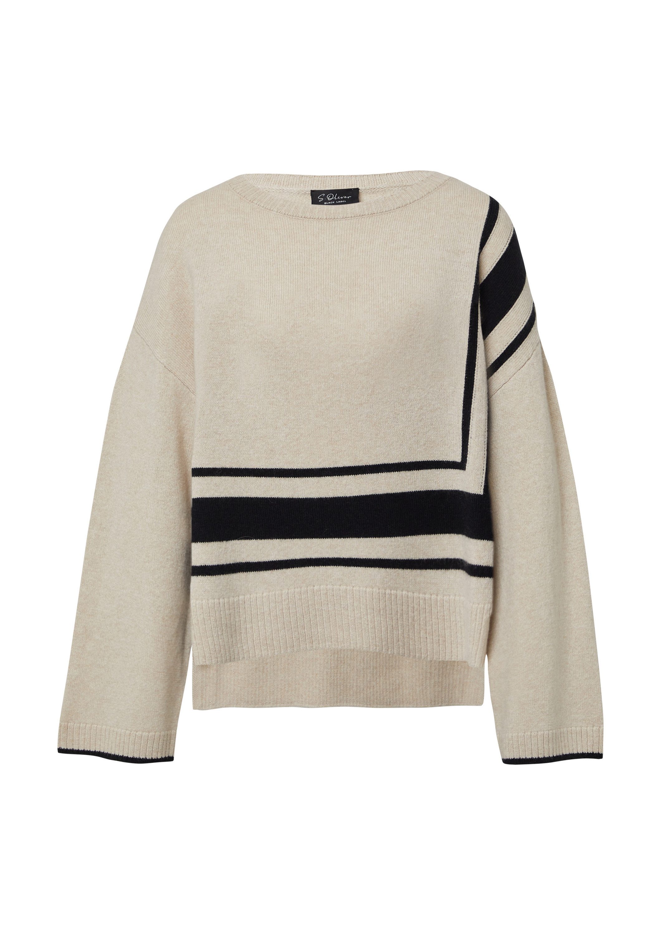 s.Oliver Longpullover Strickpullover Relaxed-Fit-Pullover aus Wollmix günstig online kaufen