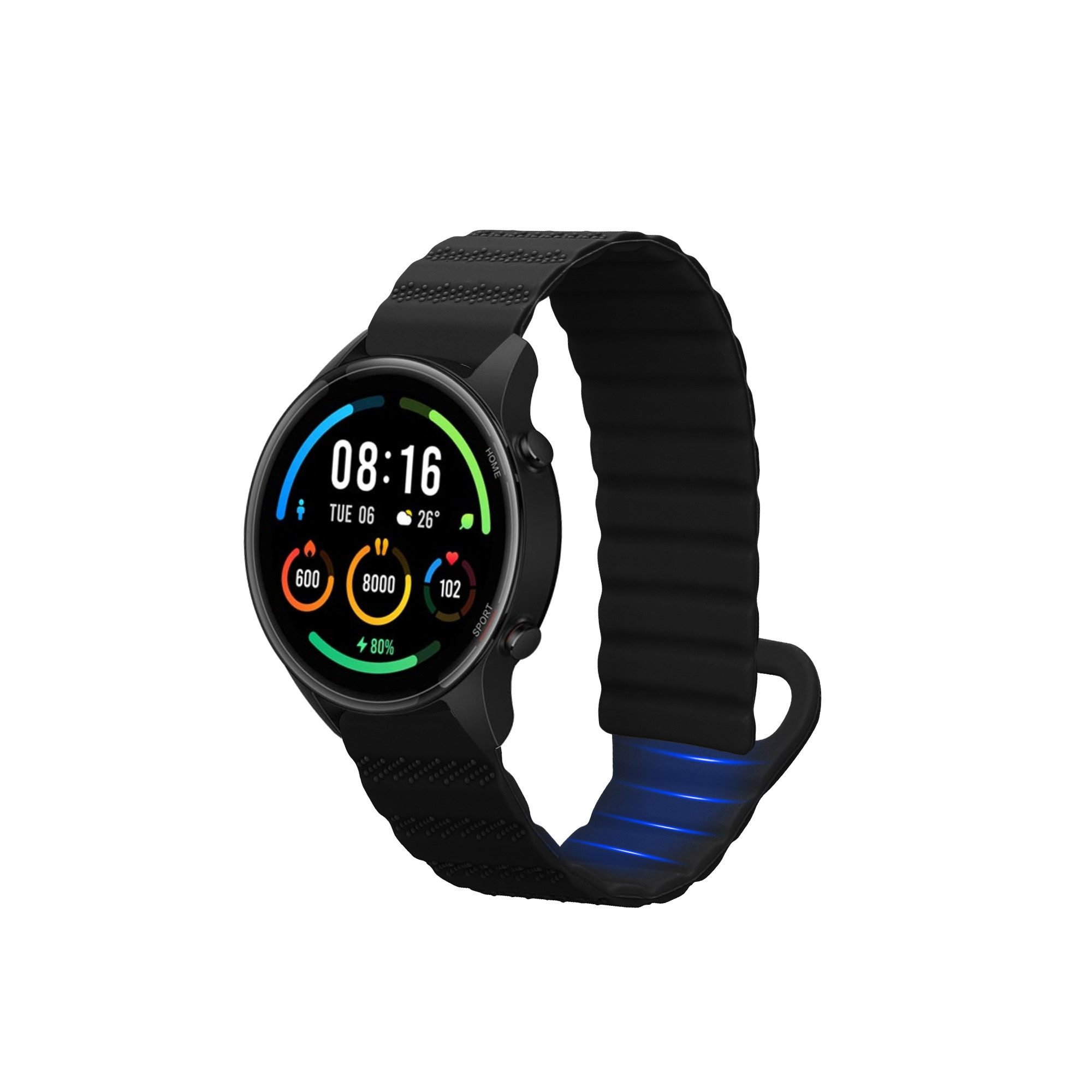kwmobile Ersatzarmband für Xiaomi Mi Watch Color Sport / S1 Active Armband Smartwatch, 1-tlg., Fitnesstracker Silikon Band mit Magnetverschluss