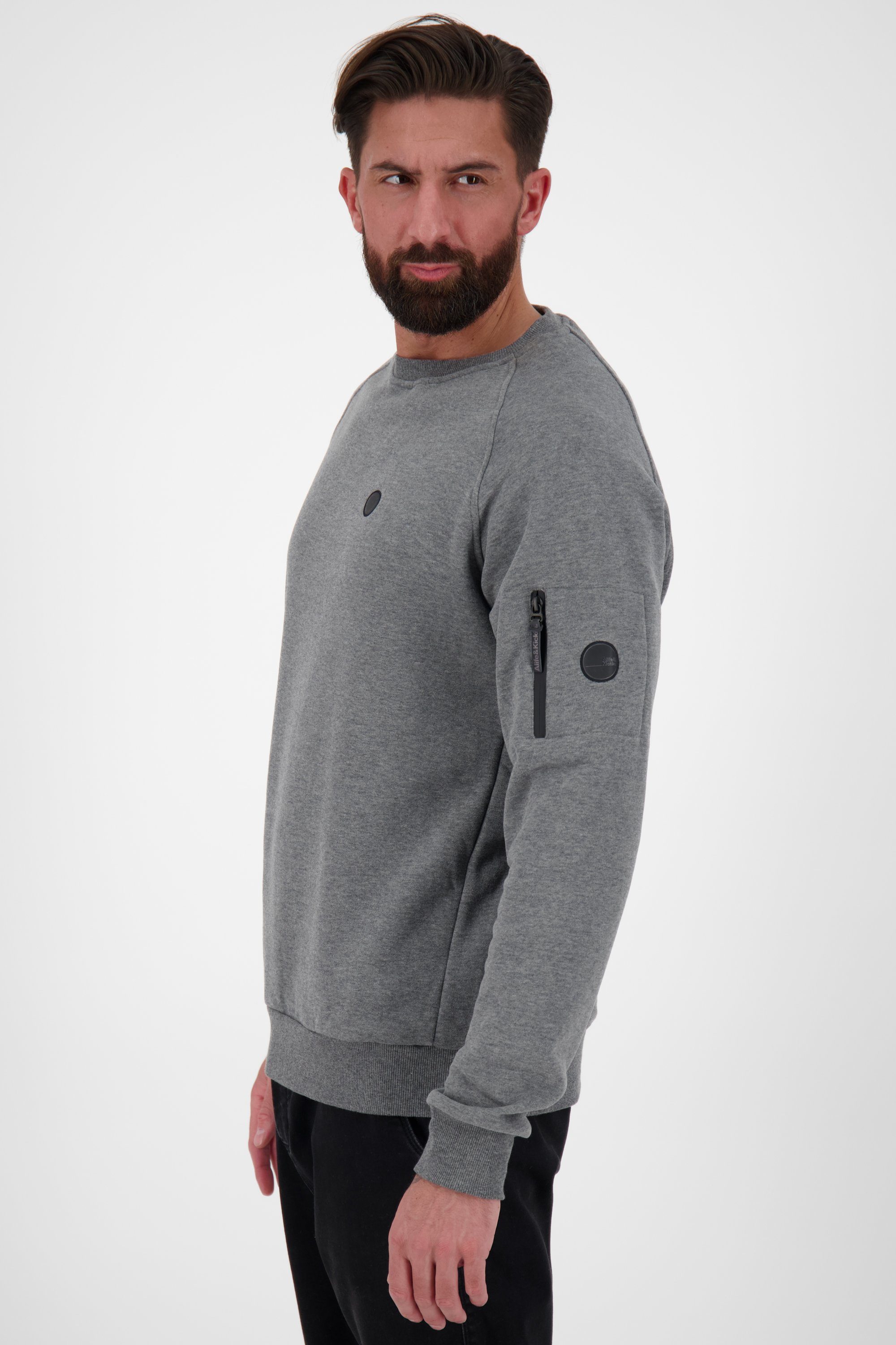 Alife steal Herren melange Kickin & Crewneck VinnAK Pullover Sweatshirt, A Sweatshirt