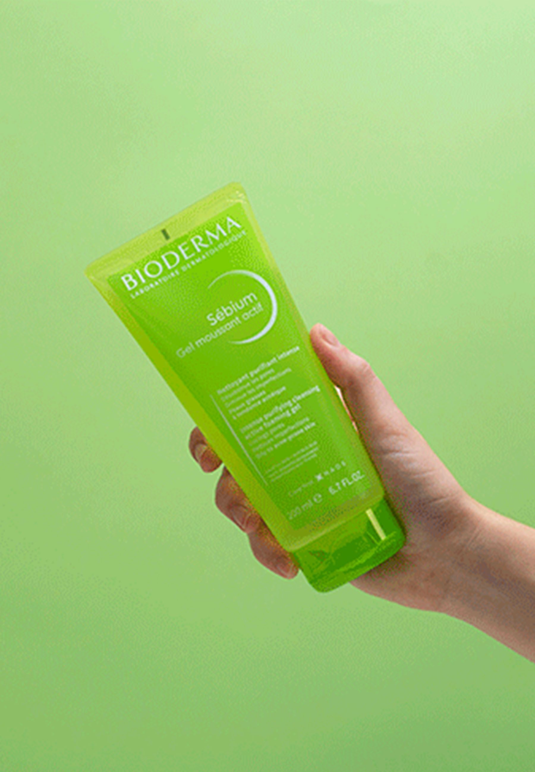 Bioderma Gesichtsreinigungsgel Sébium Gel moussant actif, Porentief reinigendes Gel mit AHA & BHA