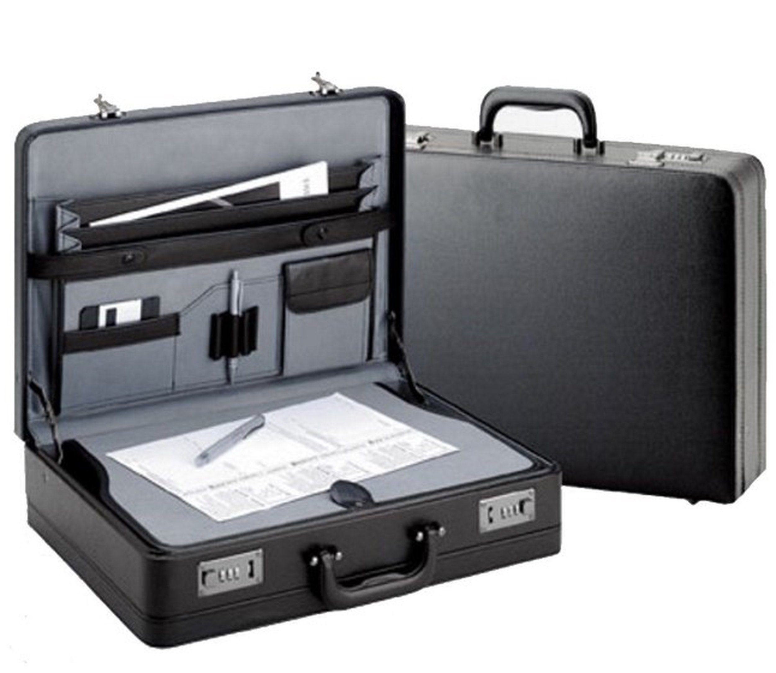 D&N Aktenkoffer Aktenkoffer mit Schreibplatte 46x33x12/14cm - schwarz