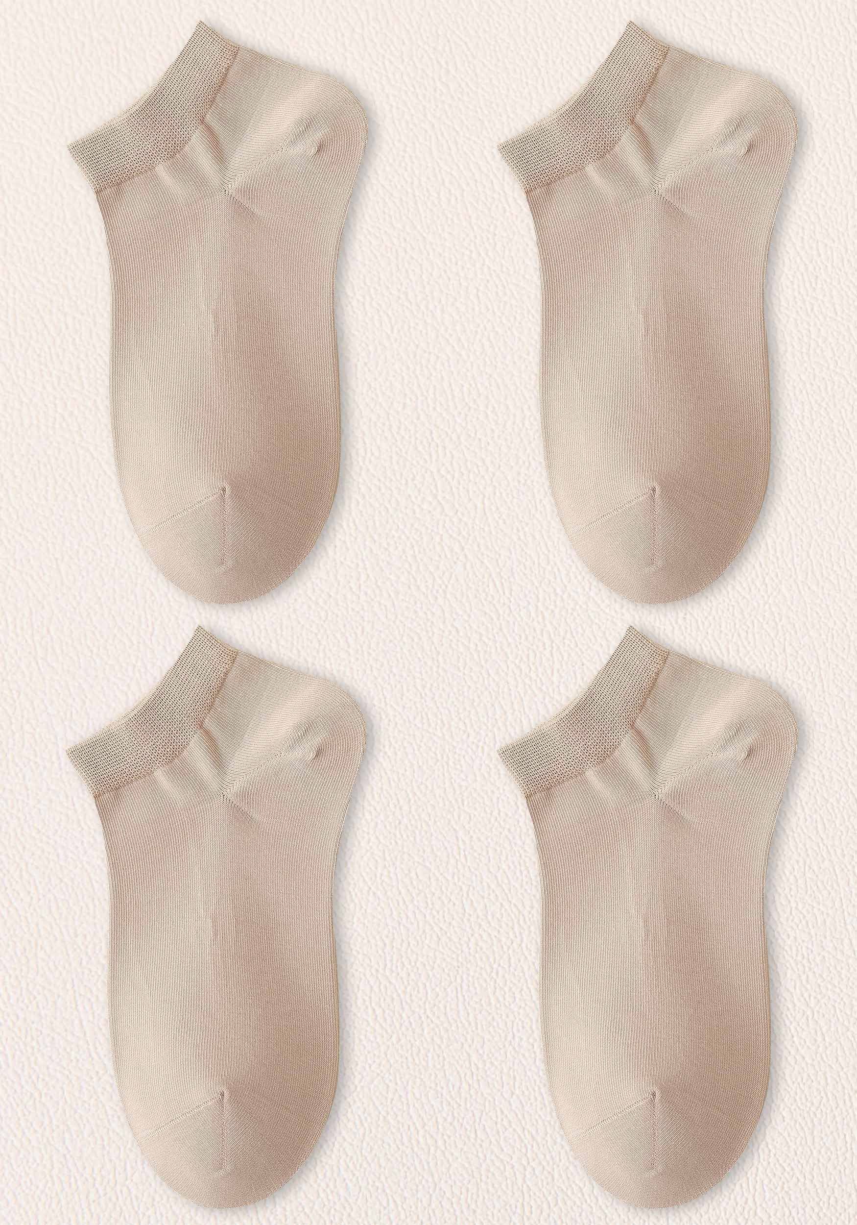 MAGICSHE Freizeitsocken Damen Socken– warm, atmungsaktiv,lange haltbar, kein Verrutschen (4-Paar) Invisible Socken bequem Sneakersocken Khaki