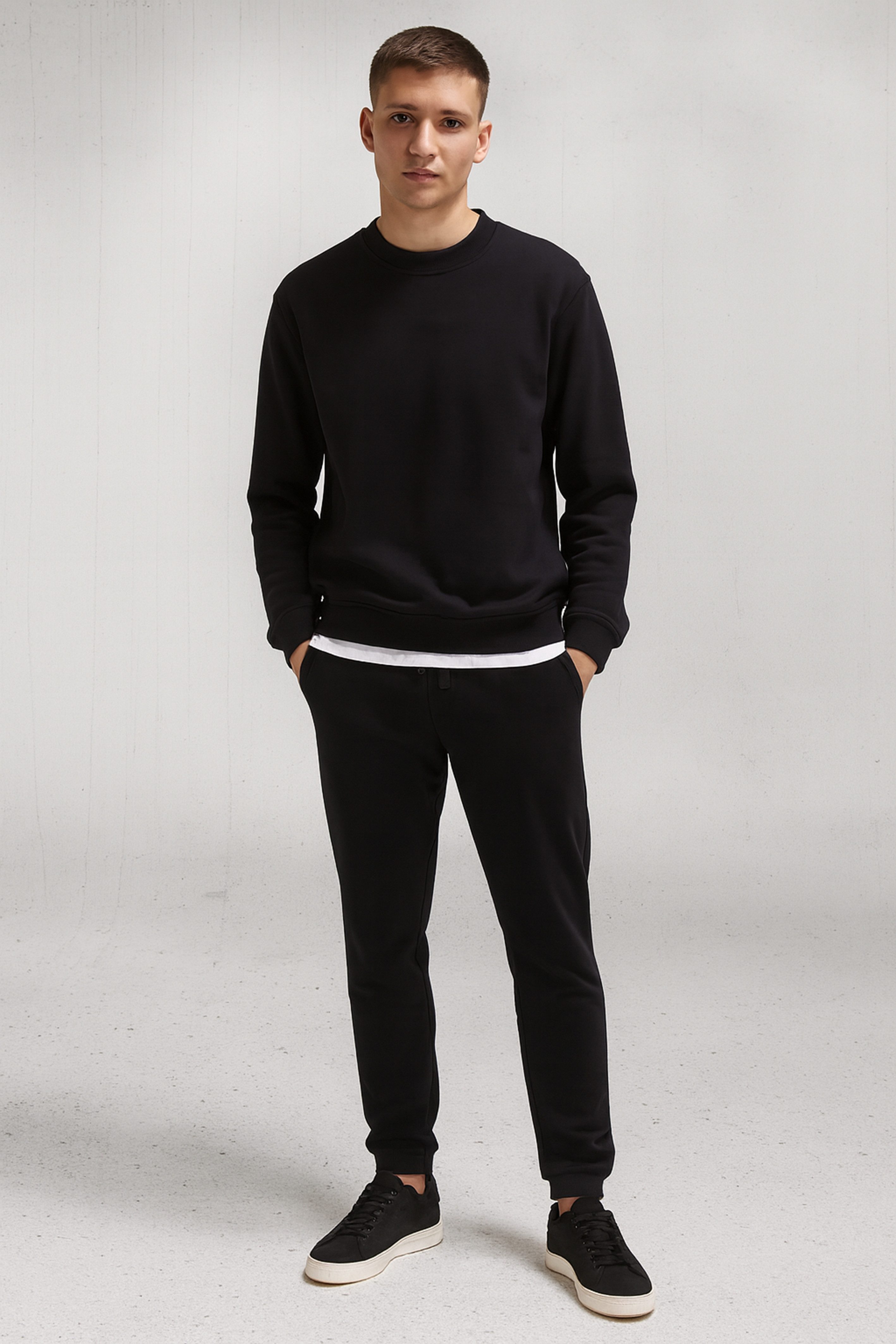 Banco Rundhalspullover Herren Sweatshirt Crew Neck - Relaxed Fit, Baumwolle günstig online kaufen