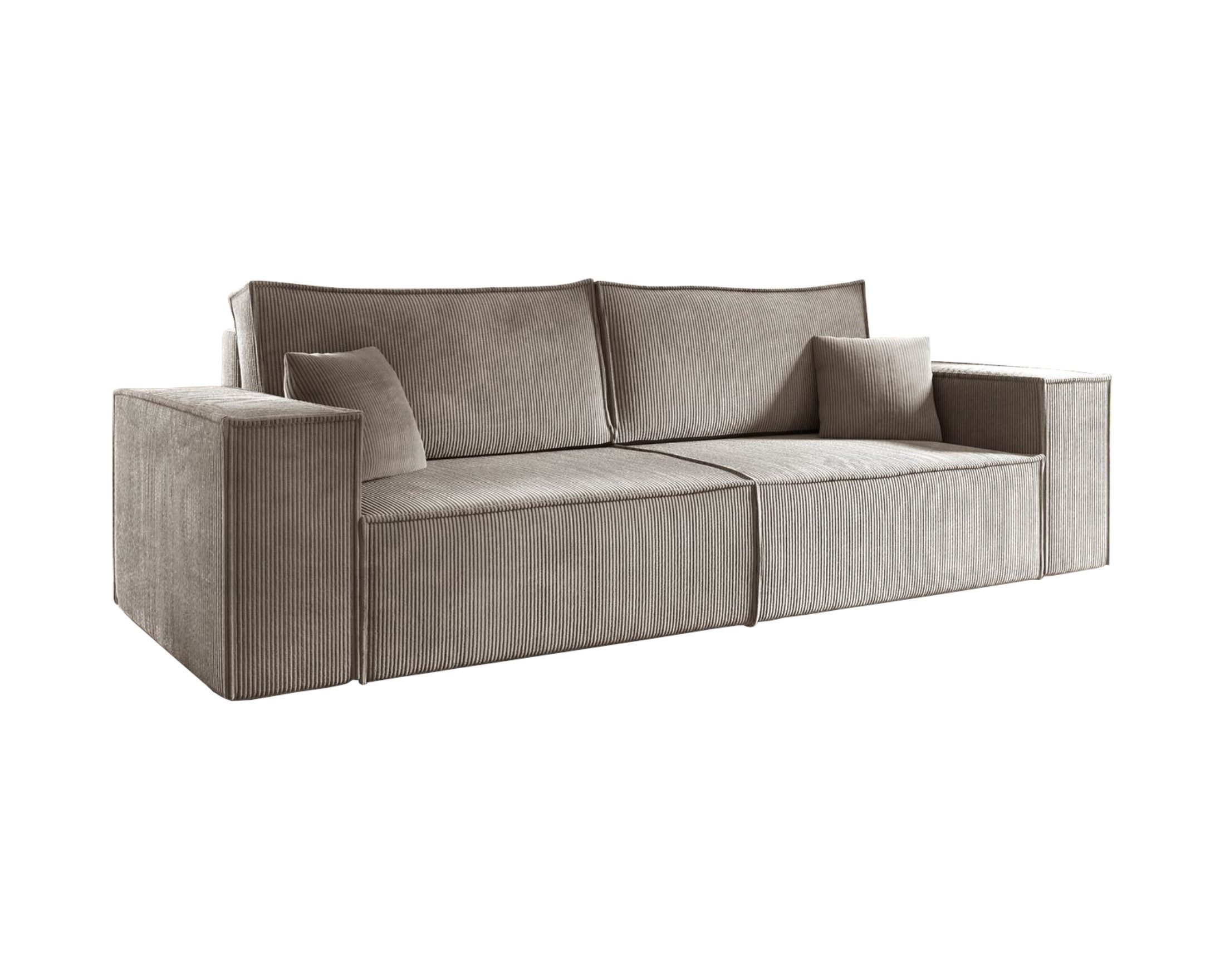 Deine Меблі 24 Sofa PEDRO 255 cm breit Sofa Wohnzimmer Couch Cord, Beige, Hellgrau, Anthrazit, Schwarz 1 Teile