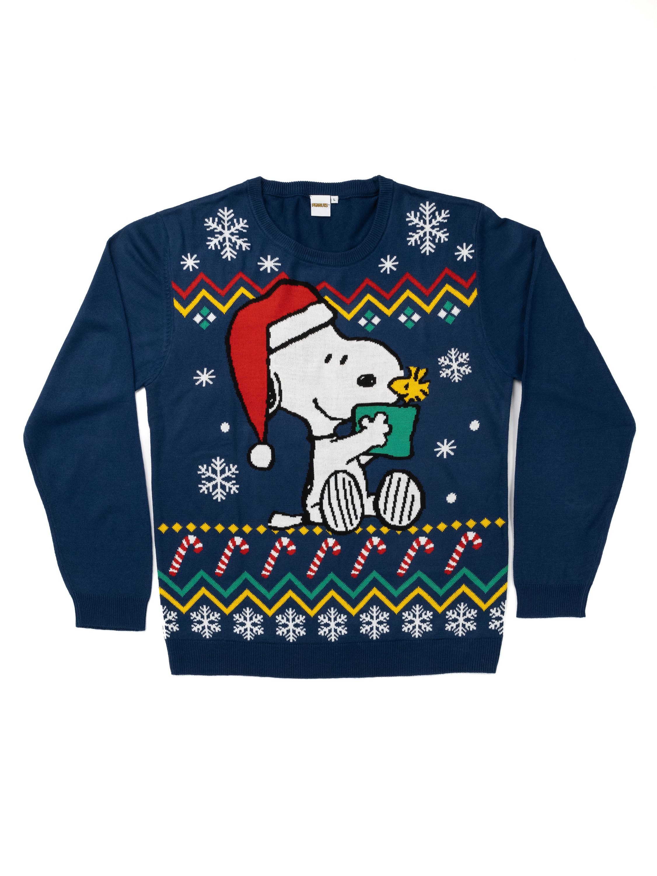 Weihnachtspullover The Peanuts Snoopy Winterpullover Winter Strick Pullover Ugly Sweater