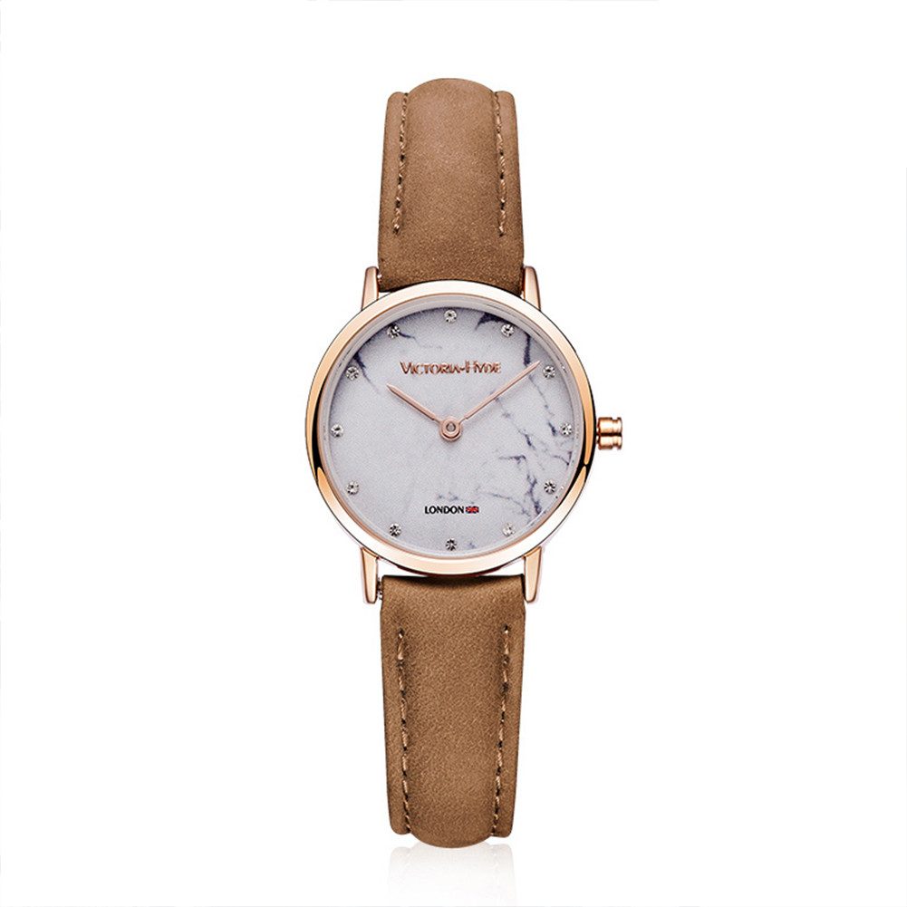 Victoria Hyde Quarzuhr Victoria Hyde Marble Dia Ultra Thin Minimalist Dam Lederarmband, (1-tlg., Kein Set)