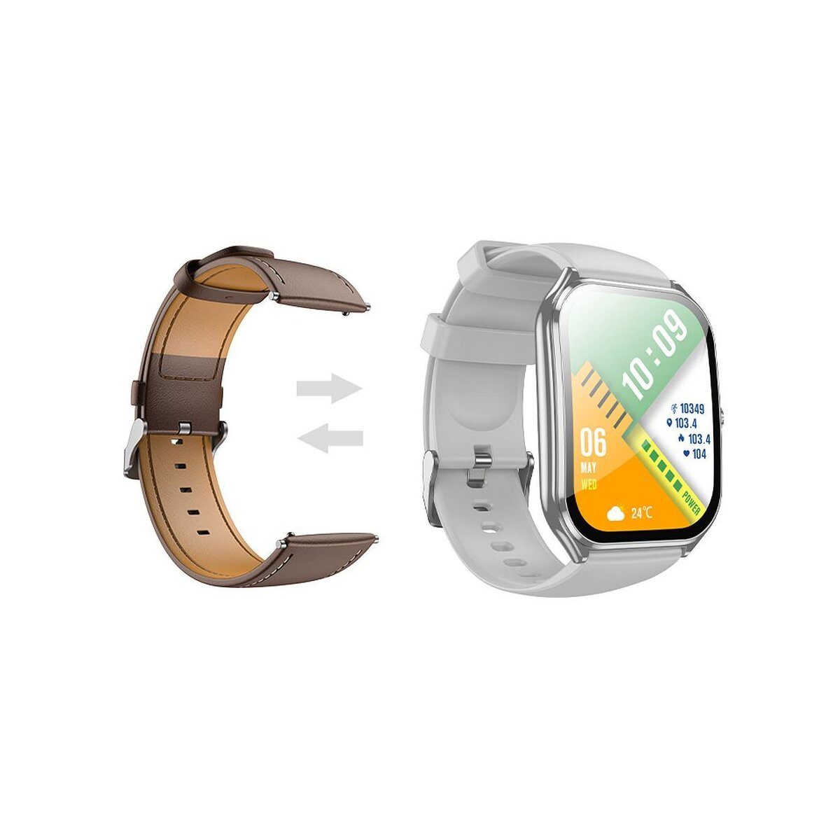 hoco. HOCO Smartwatch Y28 AMOLED Bluetooth Anrufuhr Silber Smartwatch, 1-tlg.