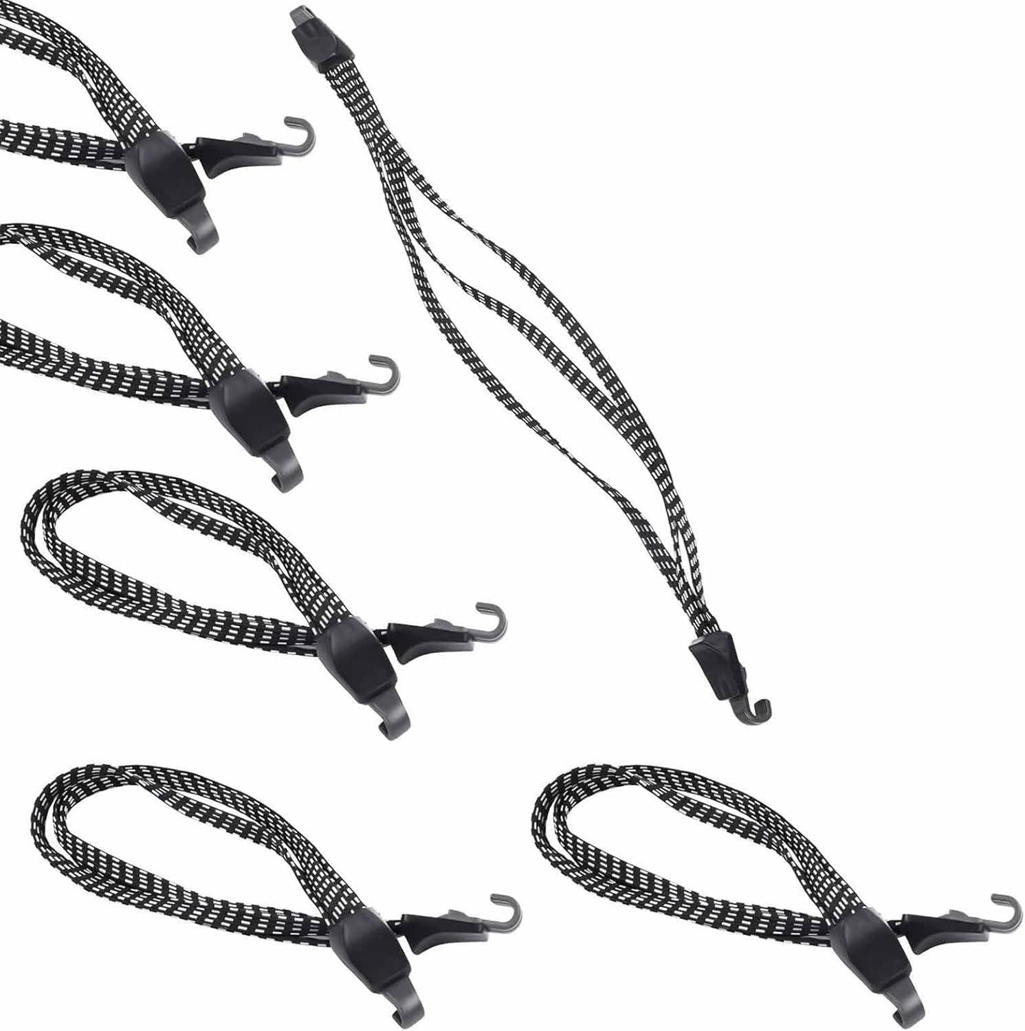 FELIXLEO Spanngurt 6 Stück Gepäckspanner Gummispanner mit Haken Elastische Spanngurte (6-St)