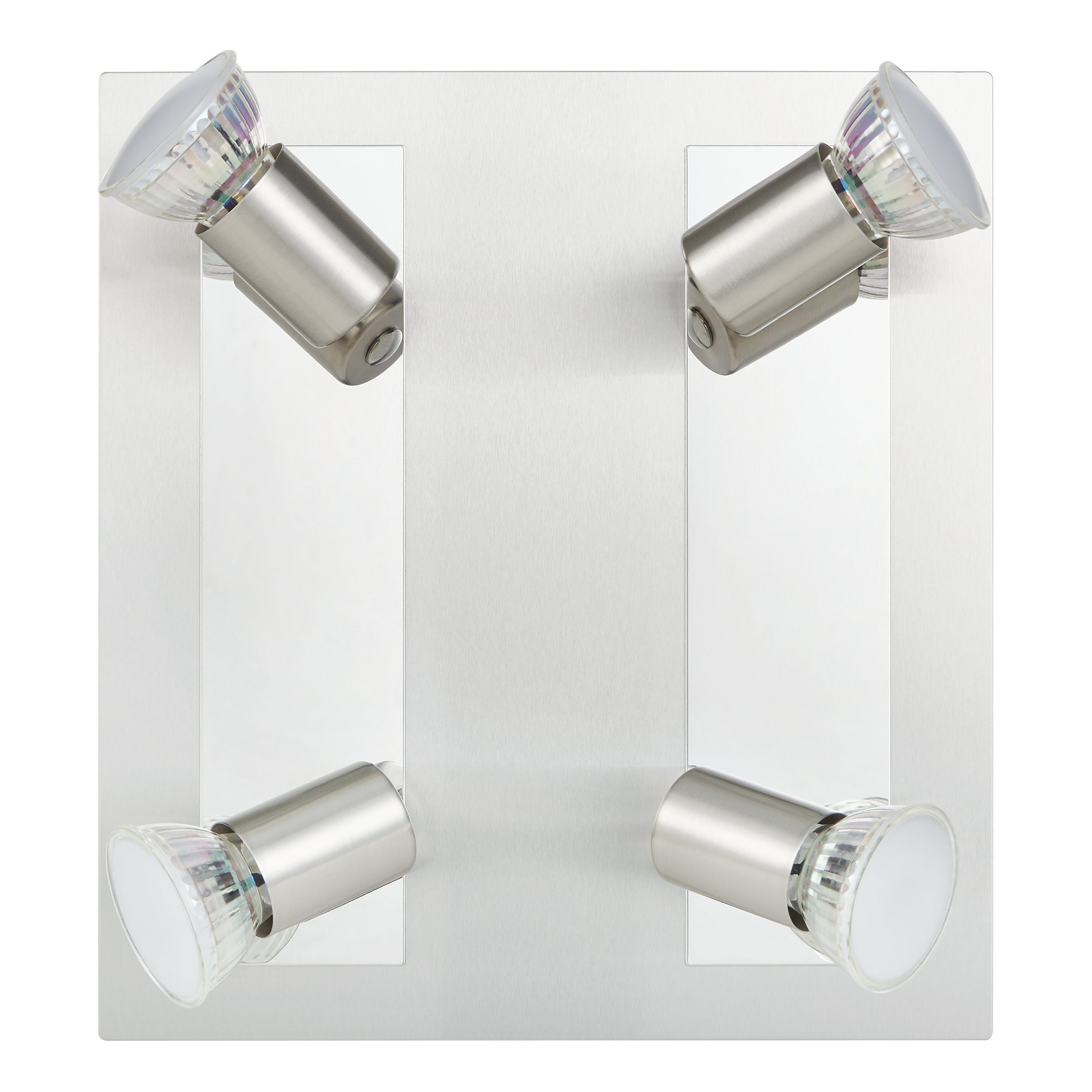 EGLO LED Deckenspot Rottelo, Leuchtmittel inklusive, Spot - L26 x B24 cm - nickel-matt, chrom - 4X4,6W inkl.